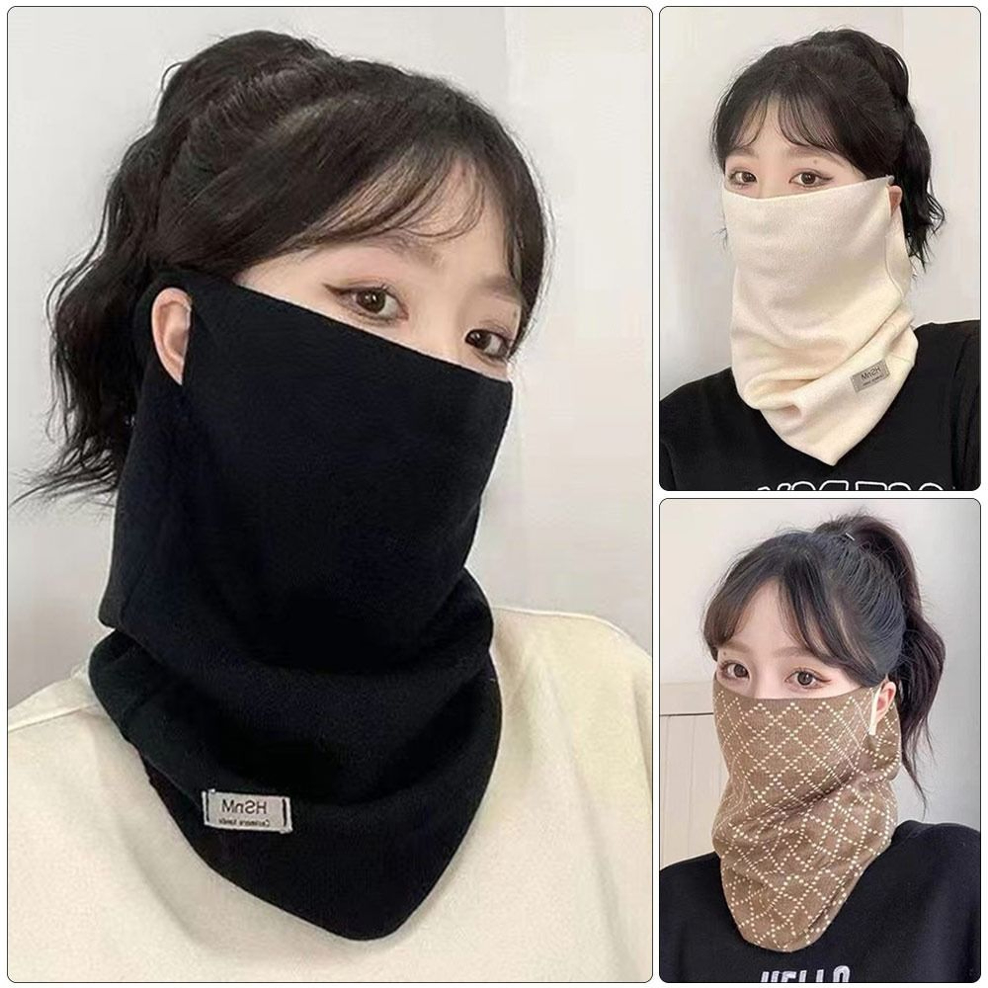 Womens Winter Windproof Scarf Mask with Soft Knit Ear and Neck Coverage – view 3