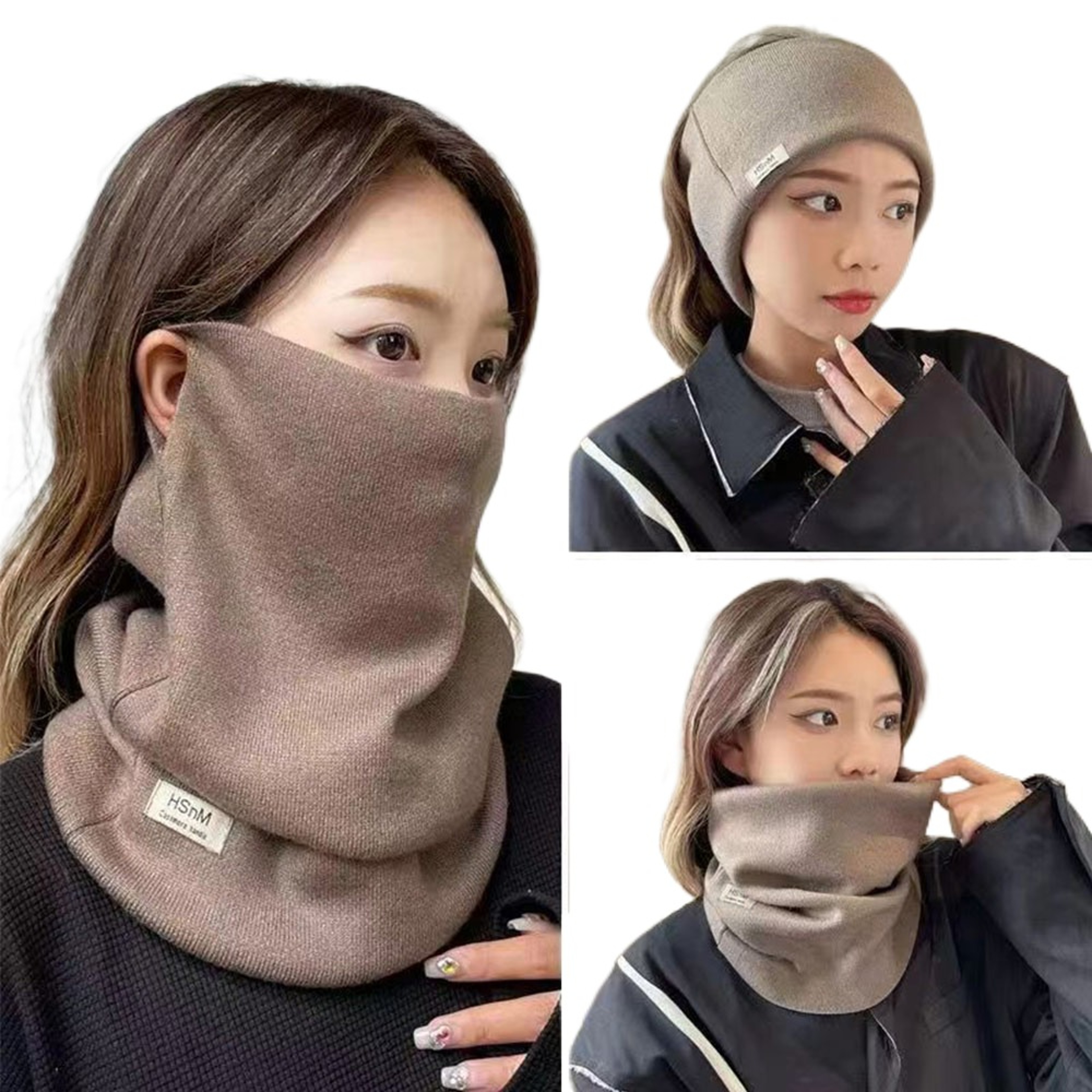 Womens Winter Windproof Scarf Mask with Soft Knit Ear and Neck Coverage – view 4