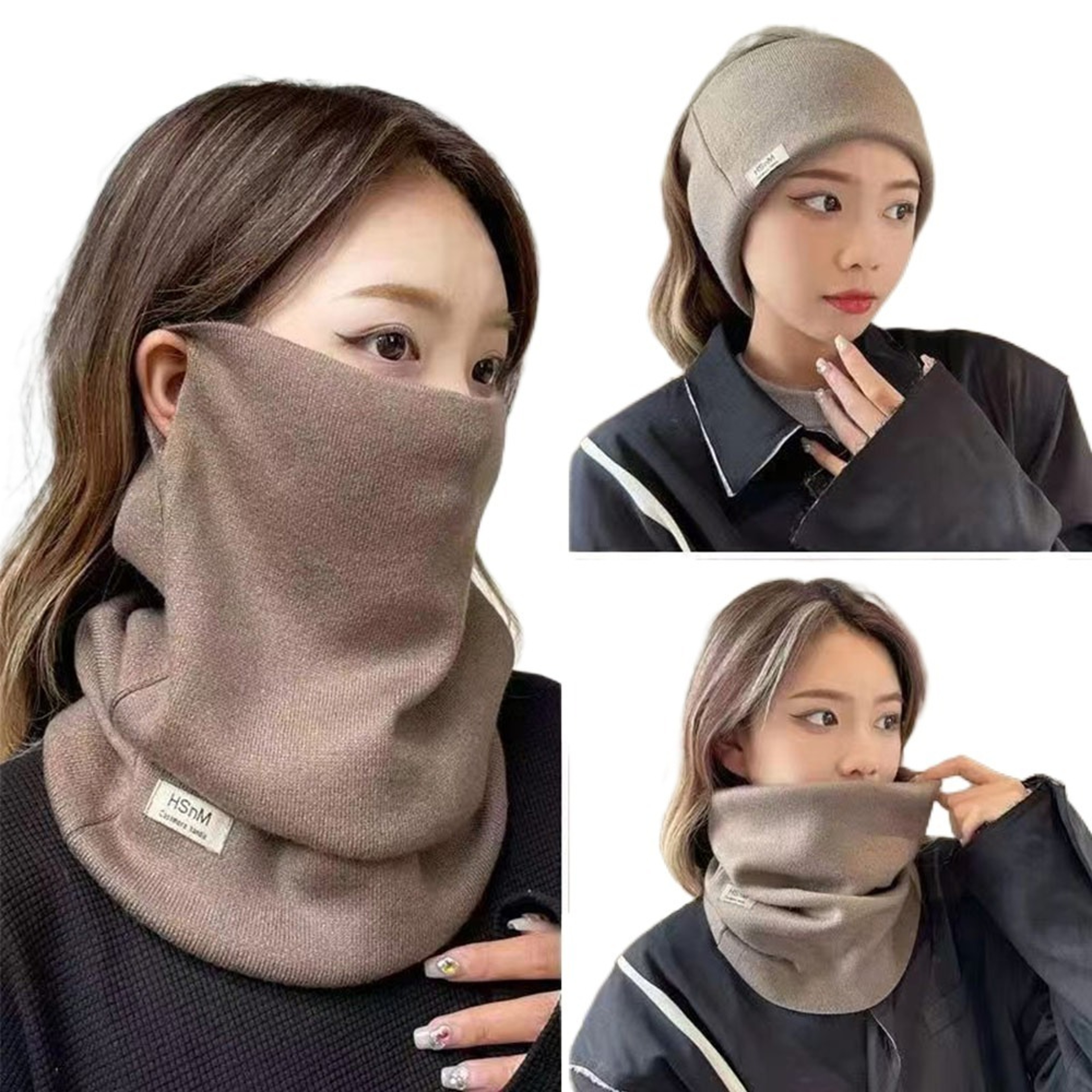 Womens Winter Windproof Scarf Mask with Soft Knit Ear and Neck Coverage – view 11