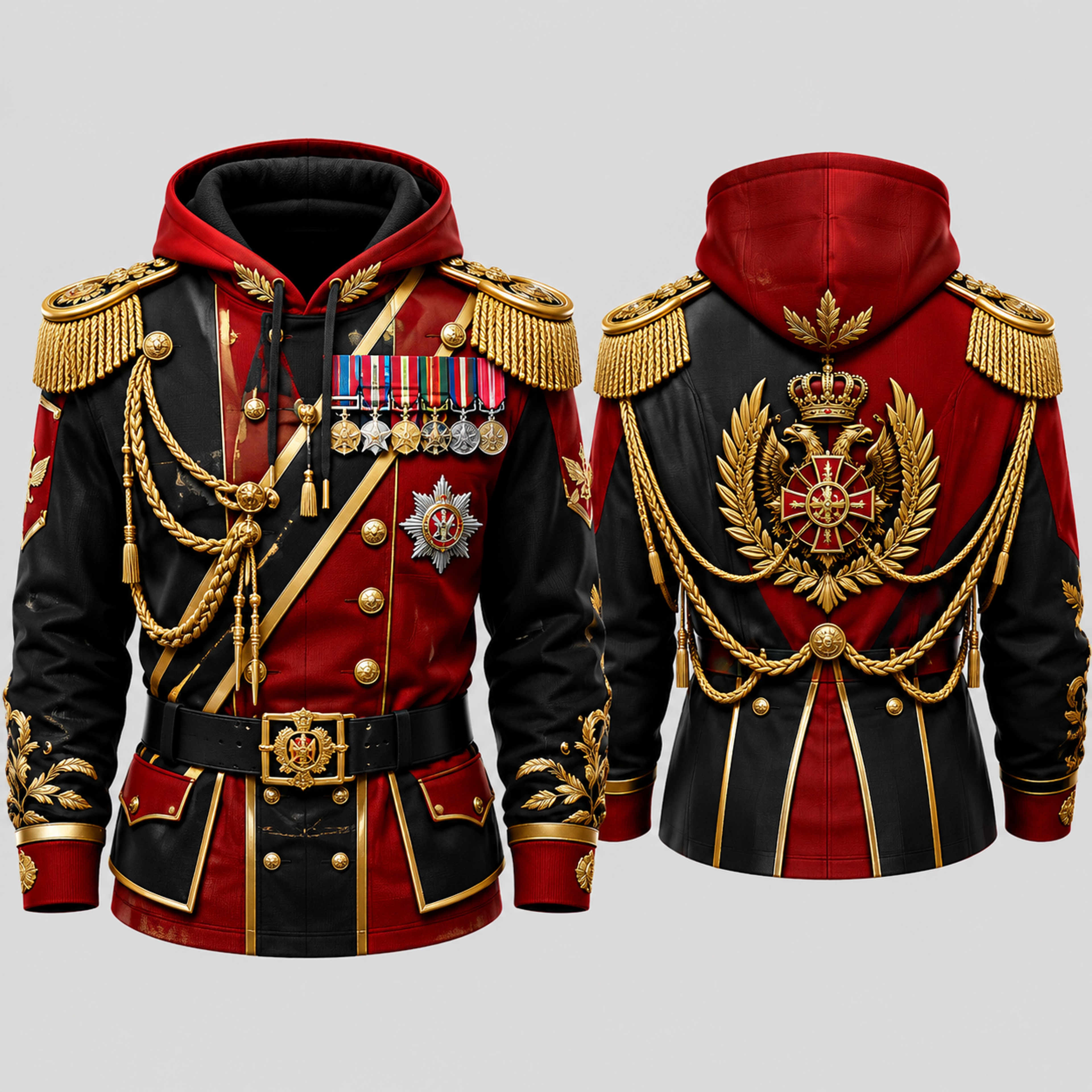 Red Ceremonial Guard 3D Print Hooded Sweatshirt Unisex Cosplay Streetwear – view 9