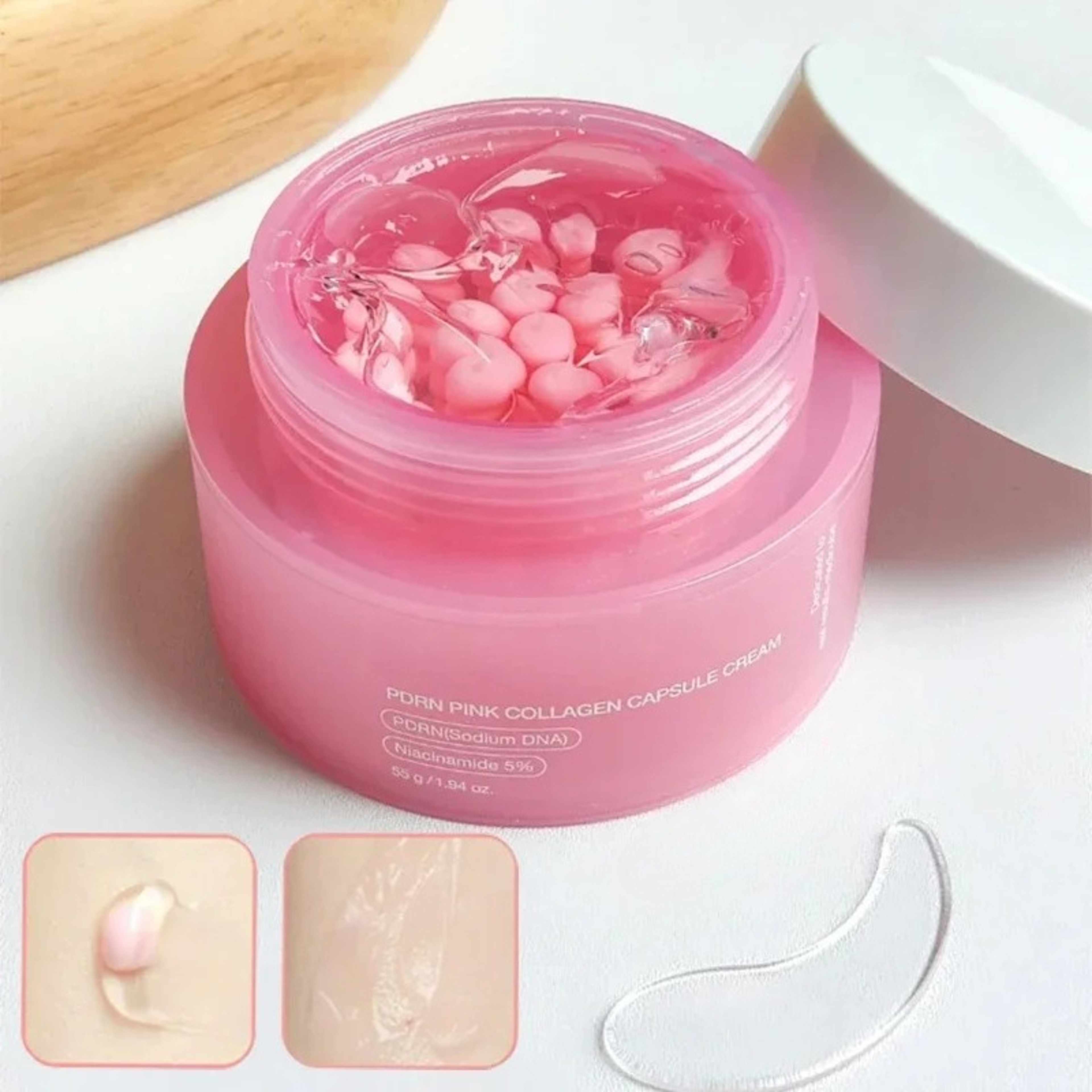 Pink Collagen Capsule Face Cream With Niacinamide For Hydration And Uneven Skin Tone 0