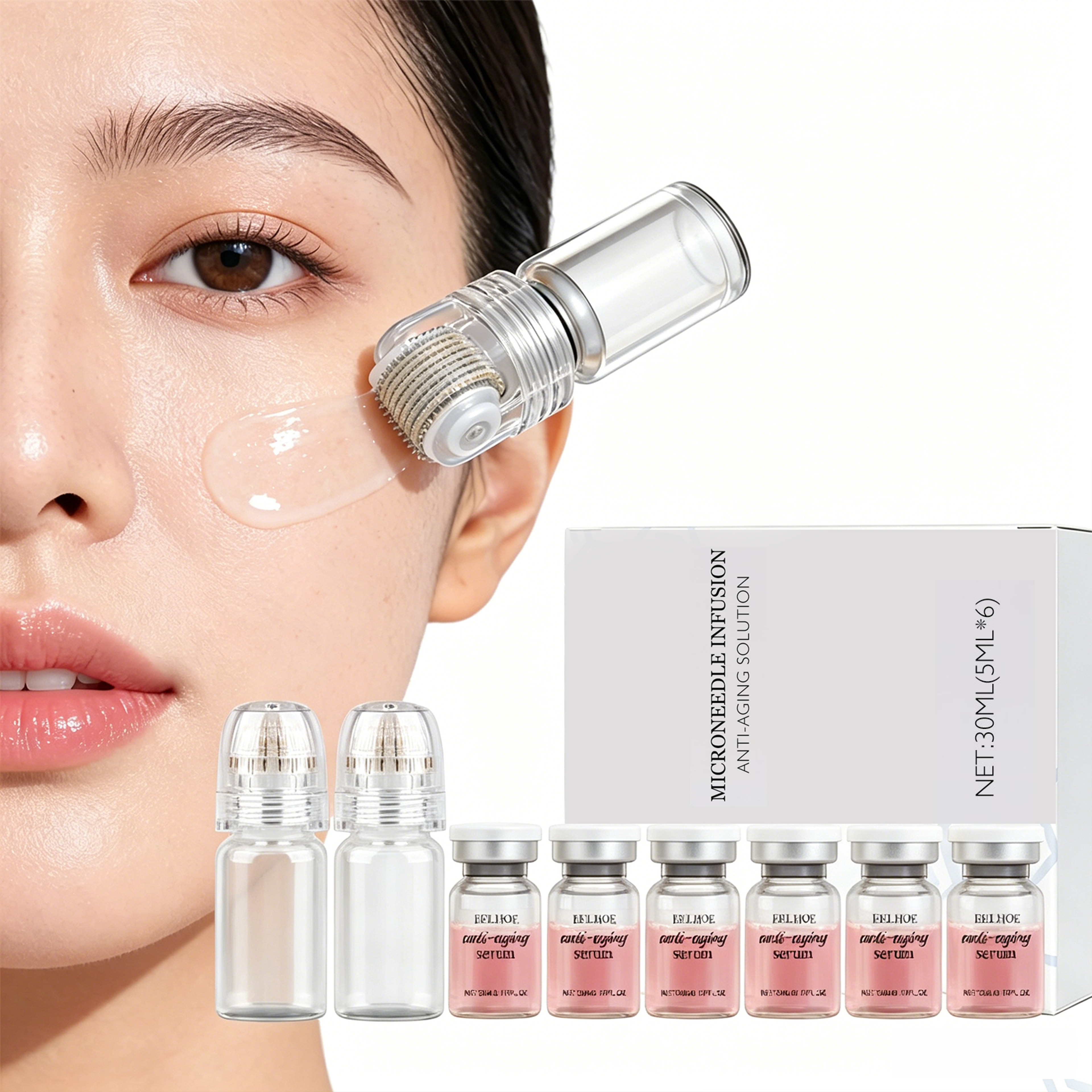 Microneedle Skin Care Set with two Tools and six Moisturizing Face Serums – view 1