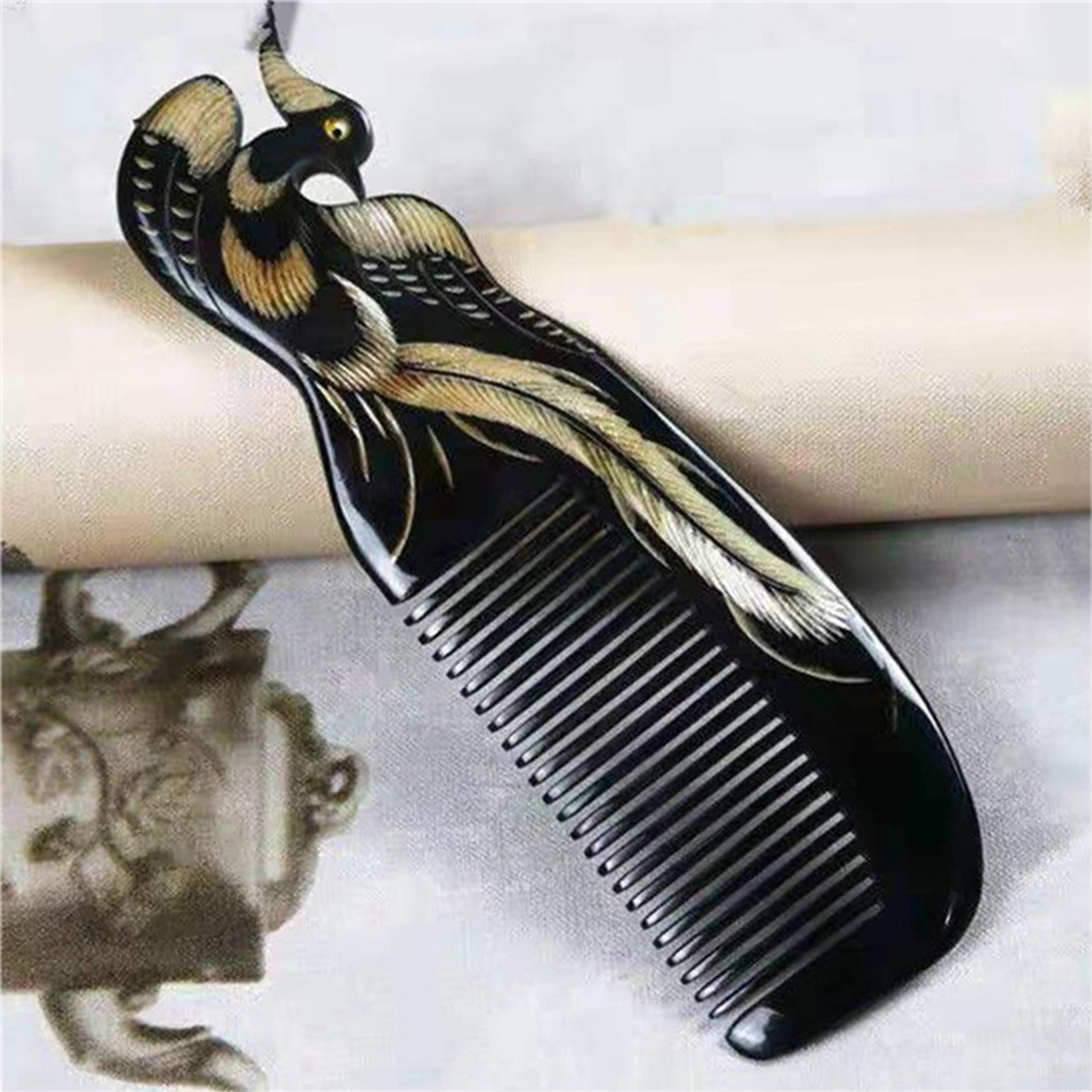 OX Horn Comb Hair Brush Detangle Magic Anti-Static Comb Health Scalp Massage Combs – view 5