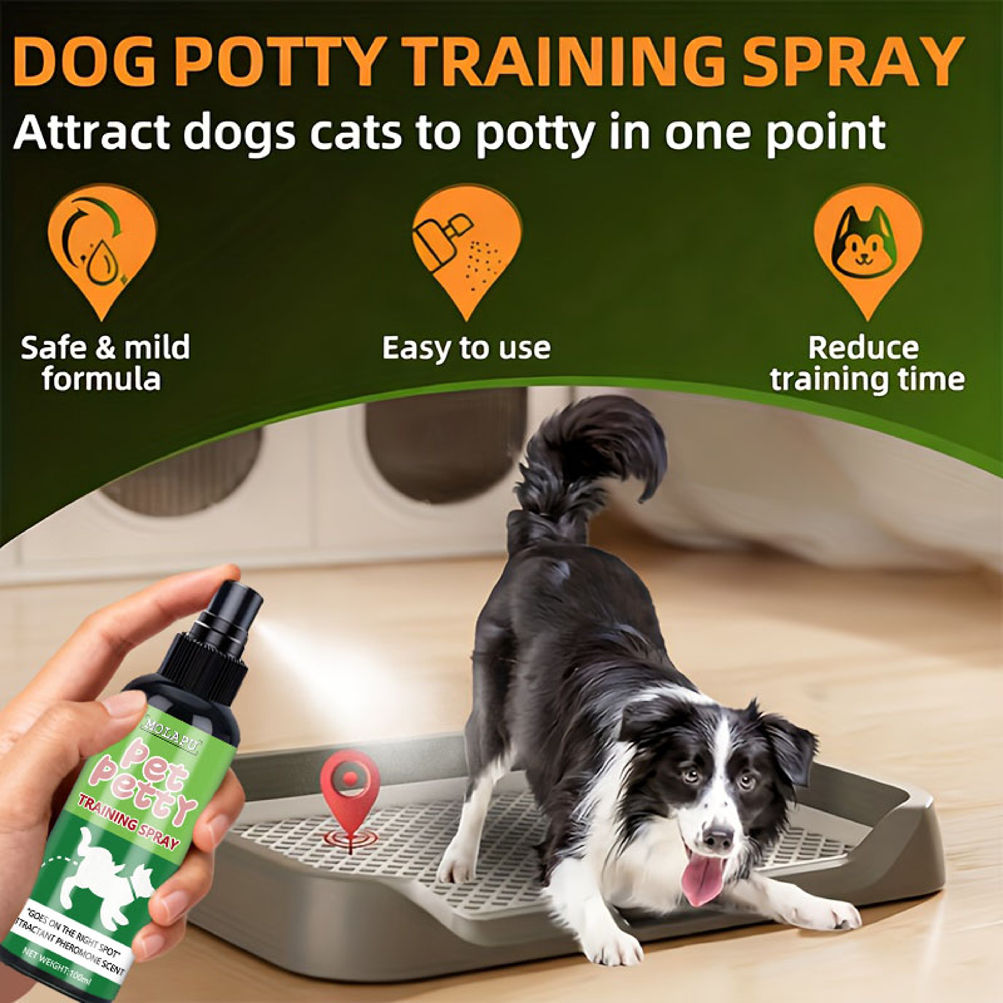 Pet Toilet Training Spray for Puppies and Kittens Indoor Potty Training Aid – view 3