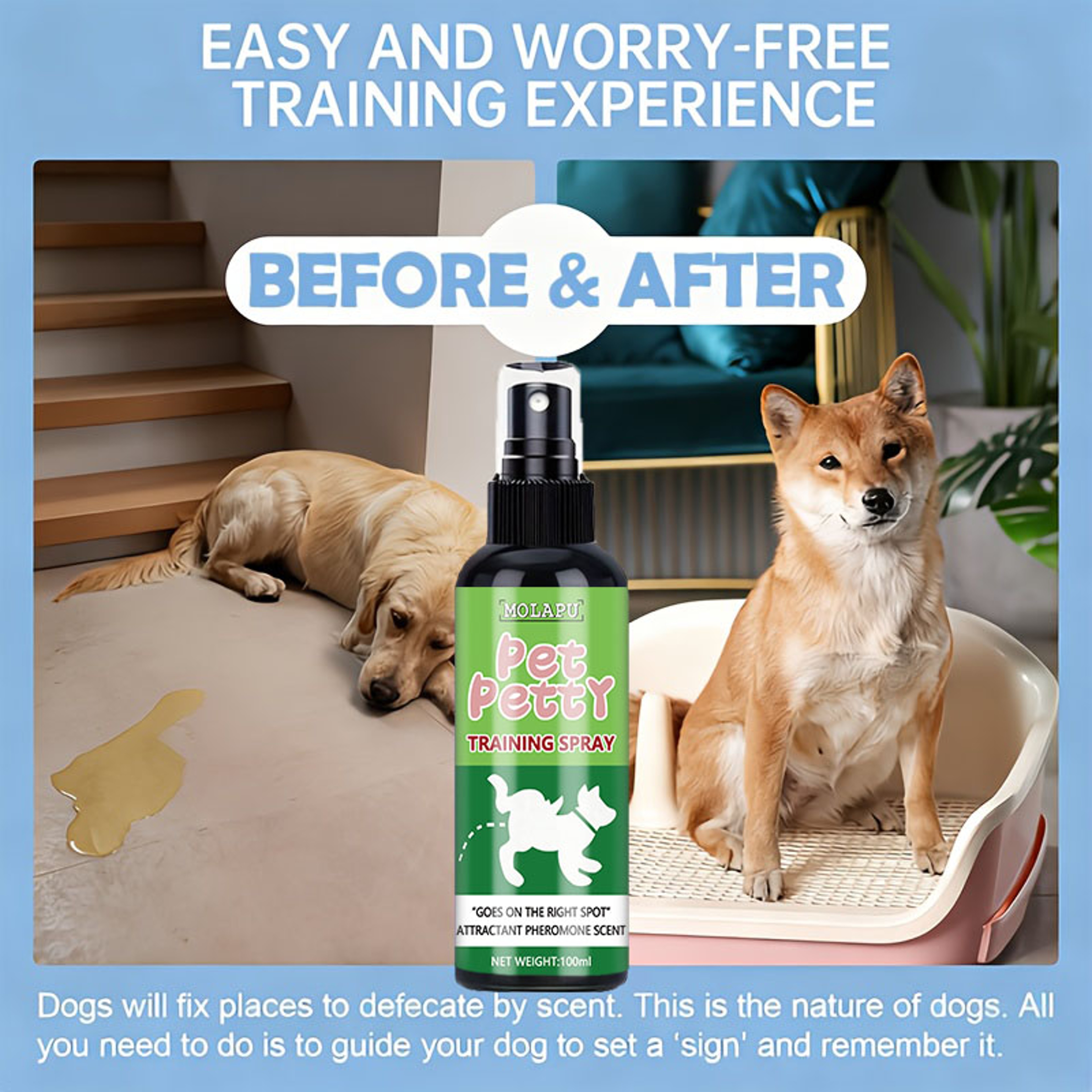 Pet Toilet Training Spray for Puppies and Kittens Indoor Potty Training Aid – view 2