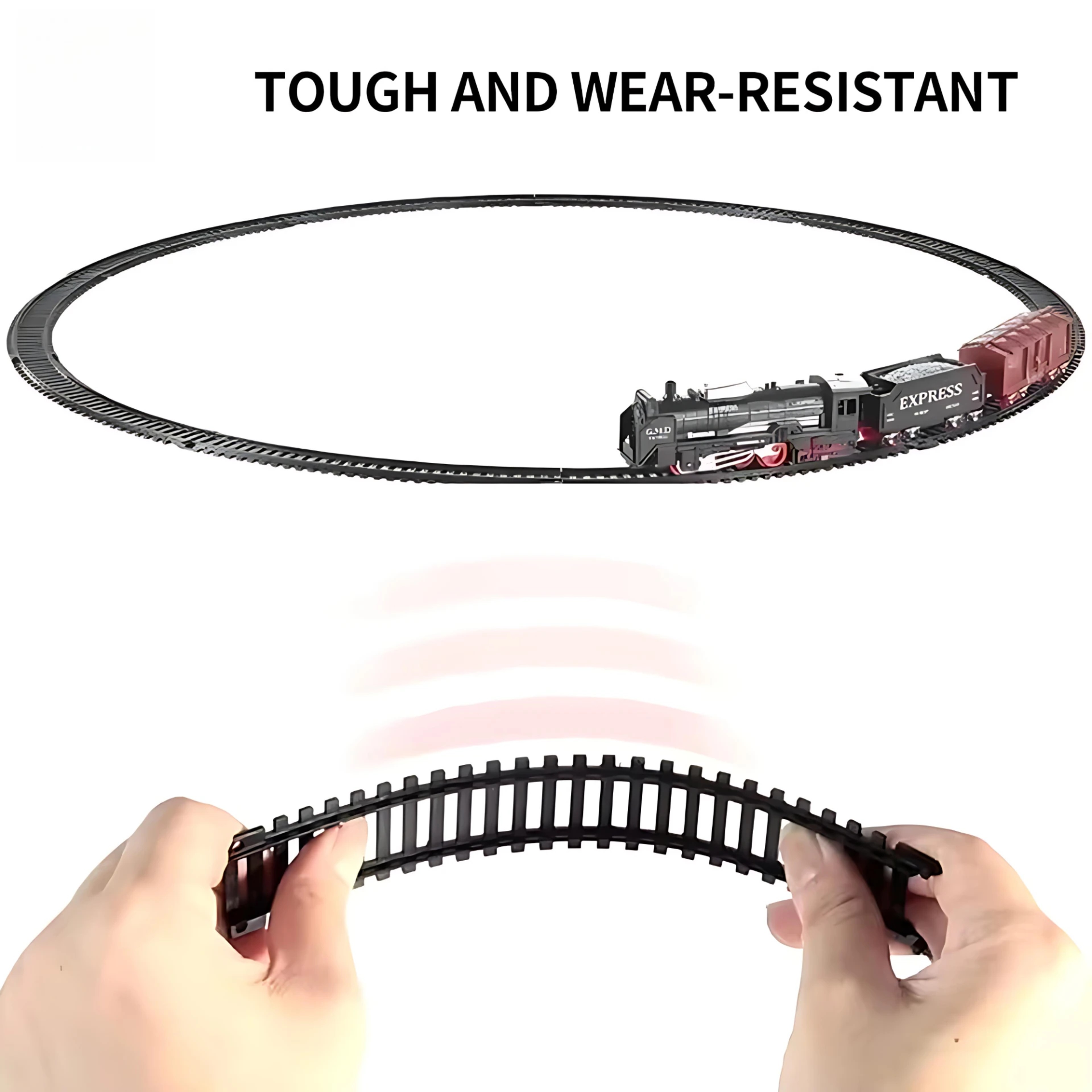 Electric Freight Train Set with Light-Up Tracks and STEM Railway Building Toy – view 4