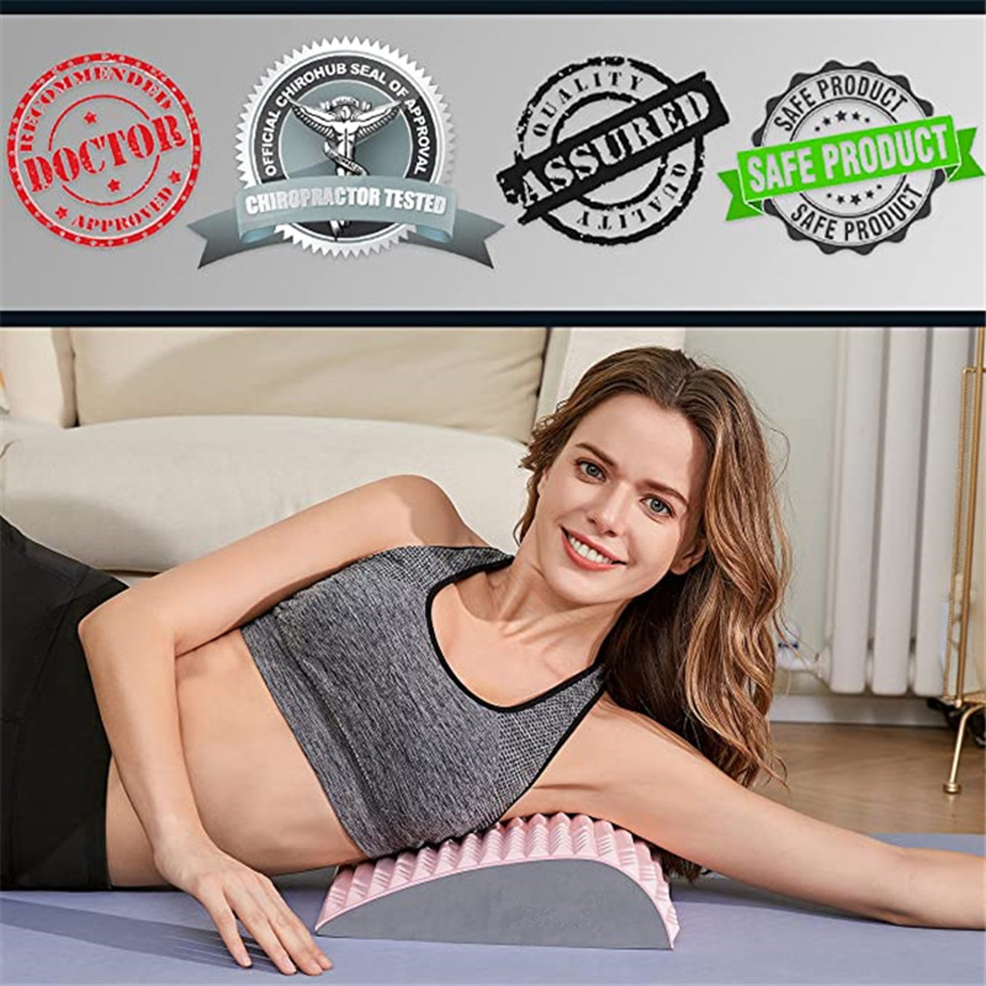 Back Stretcher For Back Pain Relief With Lumbar Support  Posture Correction 4