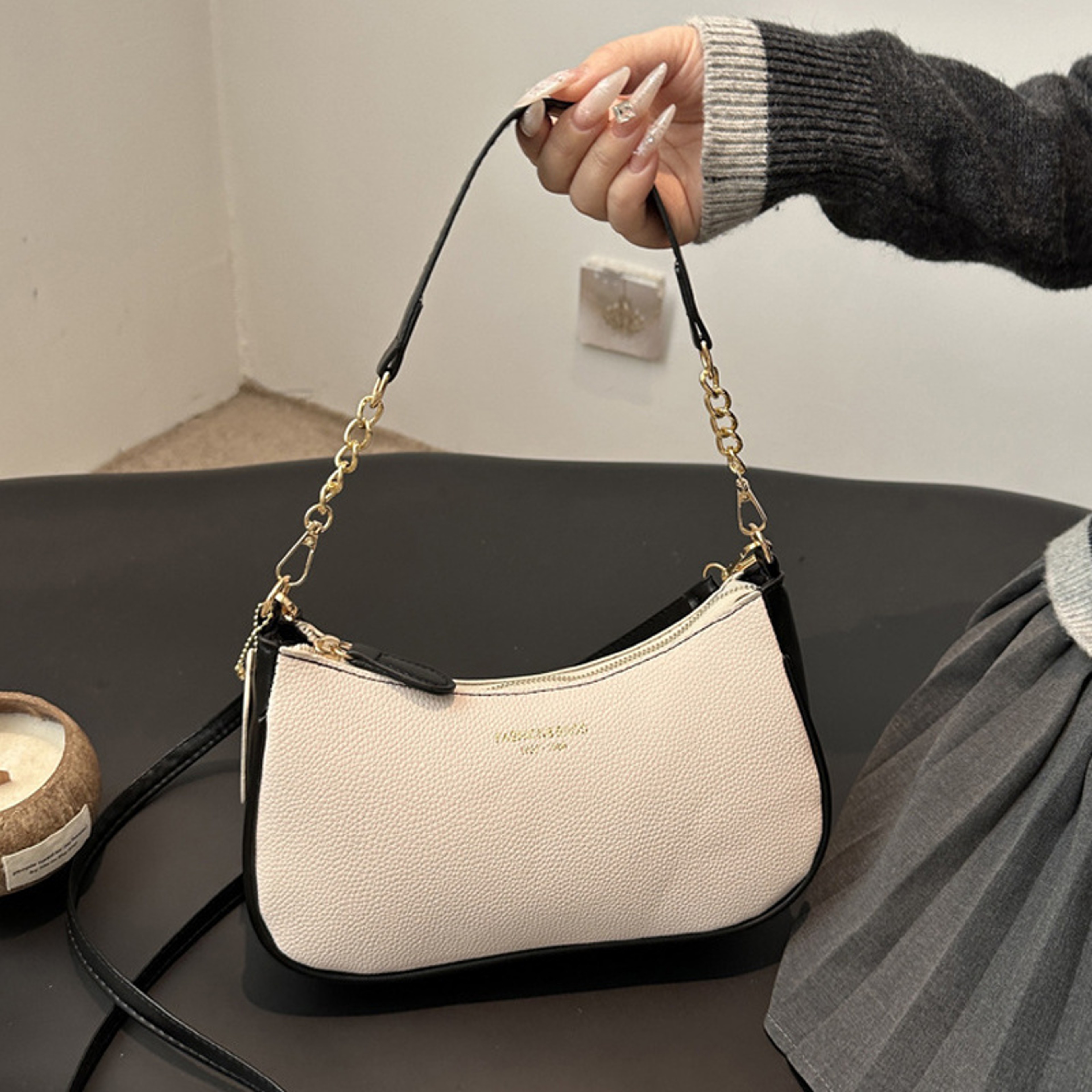 Elegant Crossbody Bag For Women PU Leather Crescent Shoulder Purse With Adjustable Strap 4