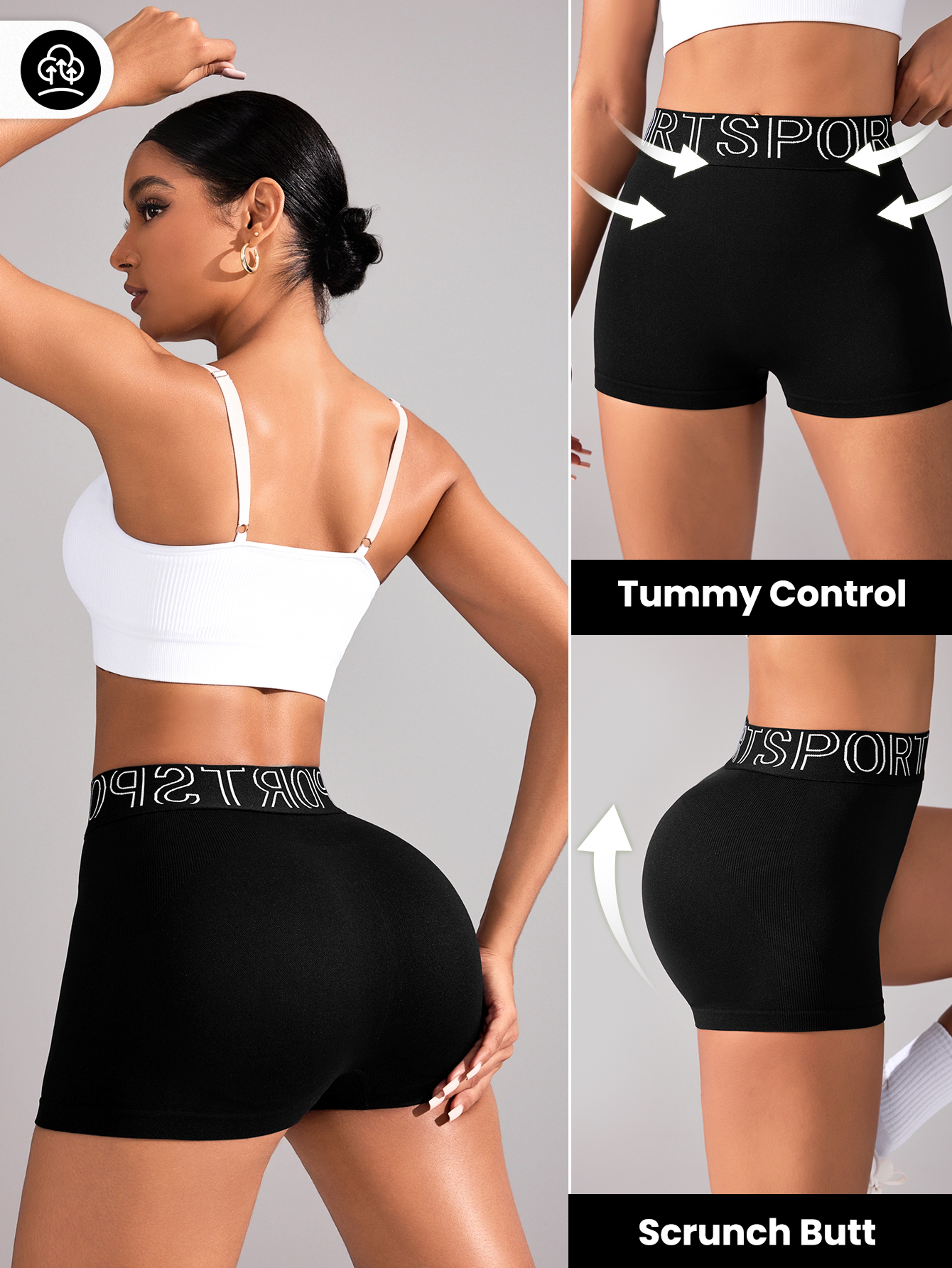High Waist Yoga Shorts For Women Stretch Fitness Workout Gym Shorts 4