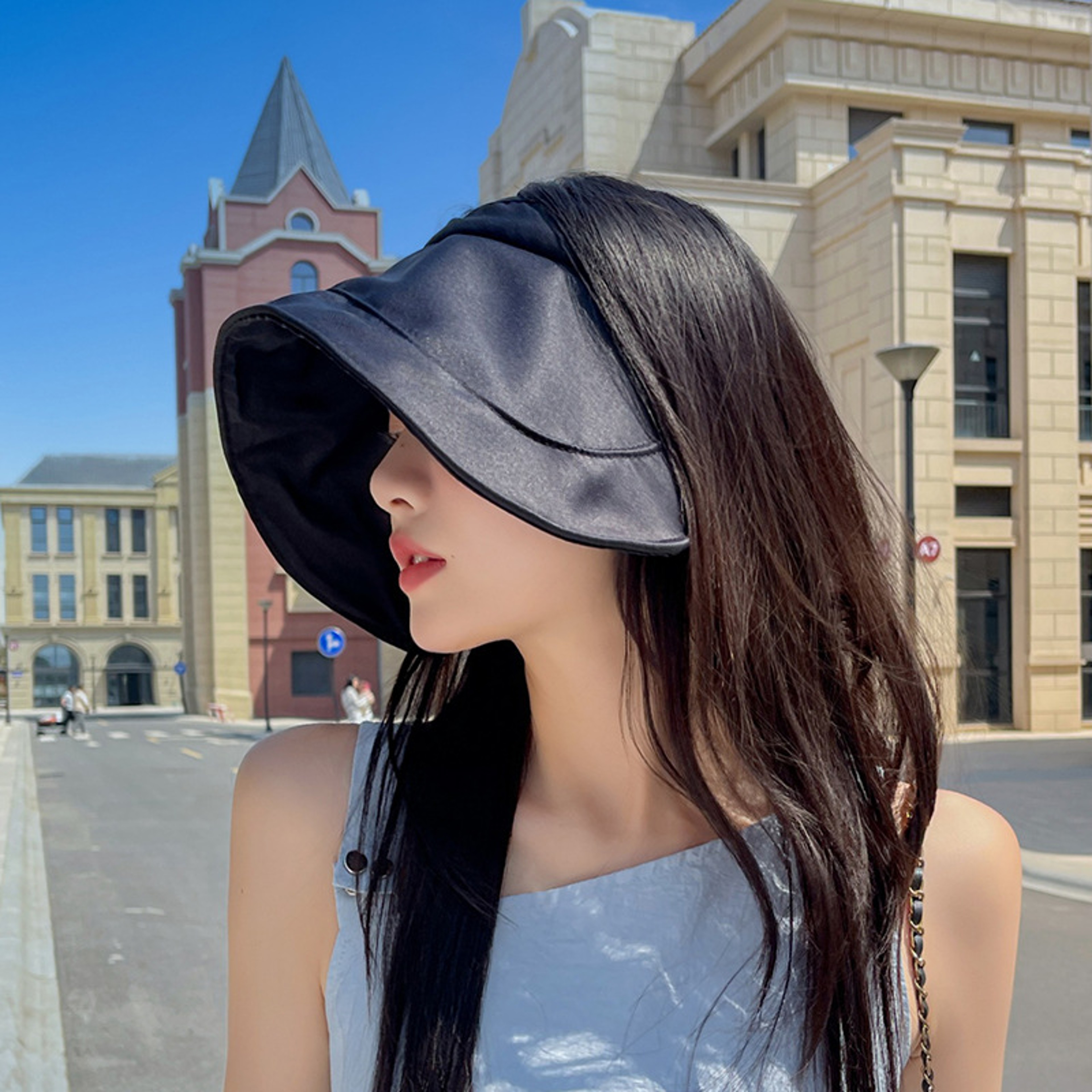 Wide Brim Sun Visor Hat For Women Foldable UV Protection Beach Cap 8