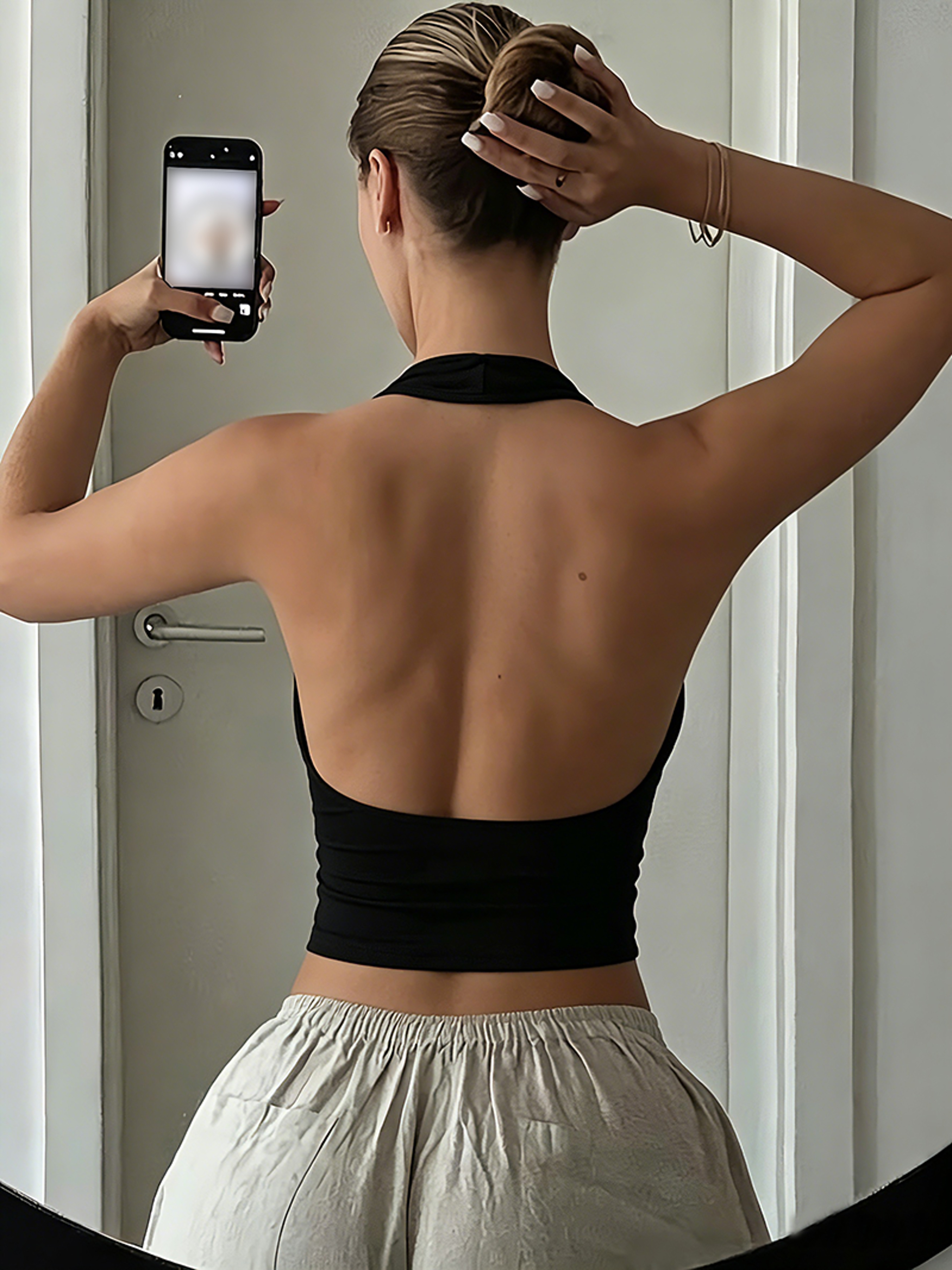 Elegant Halter Neck Backless Tank Top For Women Sleeveless Summer Casual Blouse 1