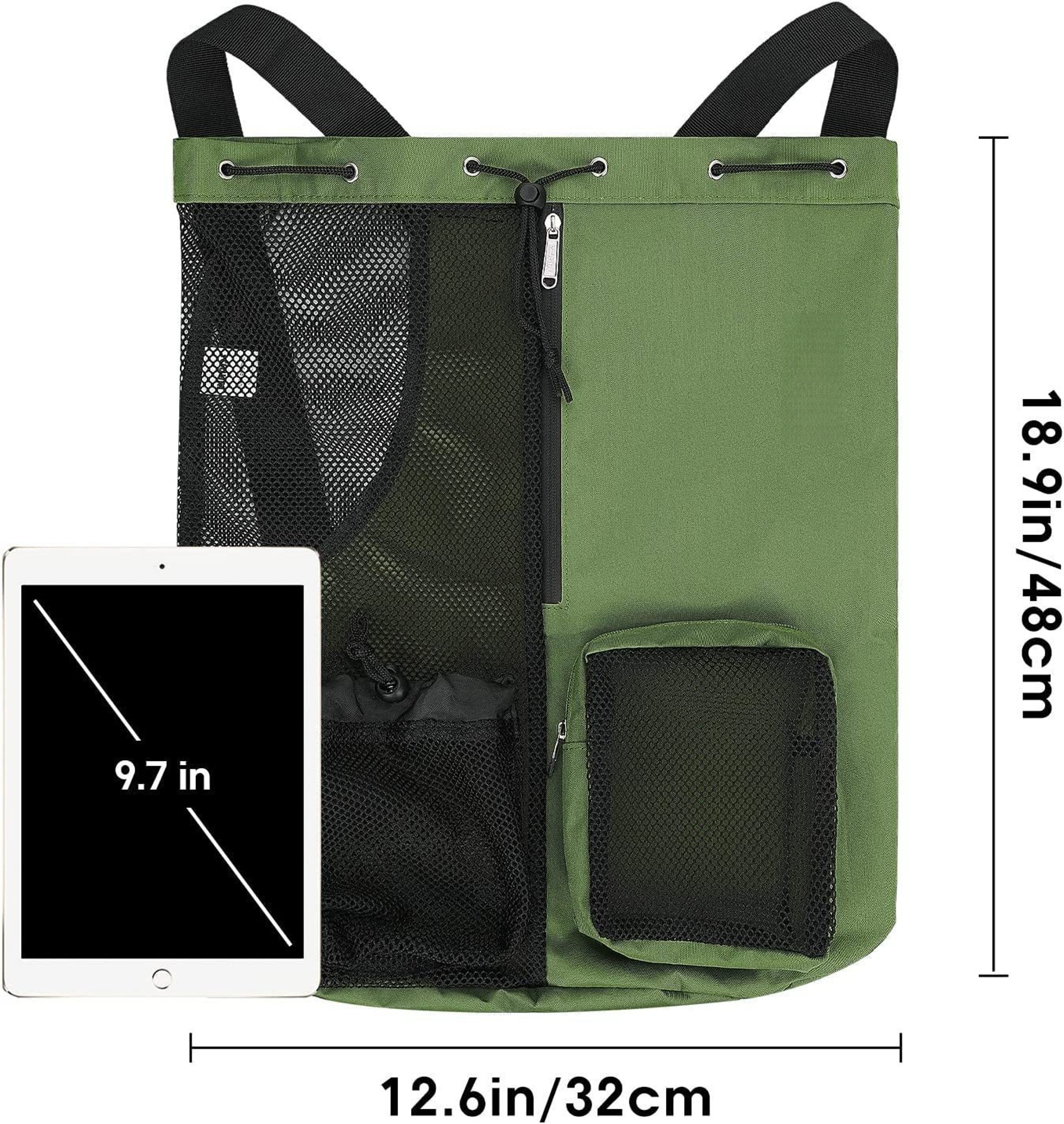 Multi Pocket Mesh Drawstring Backpack With Wet Dry Storage For Gym Beach  Swimming 13