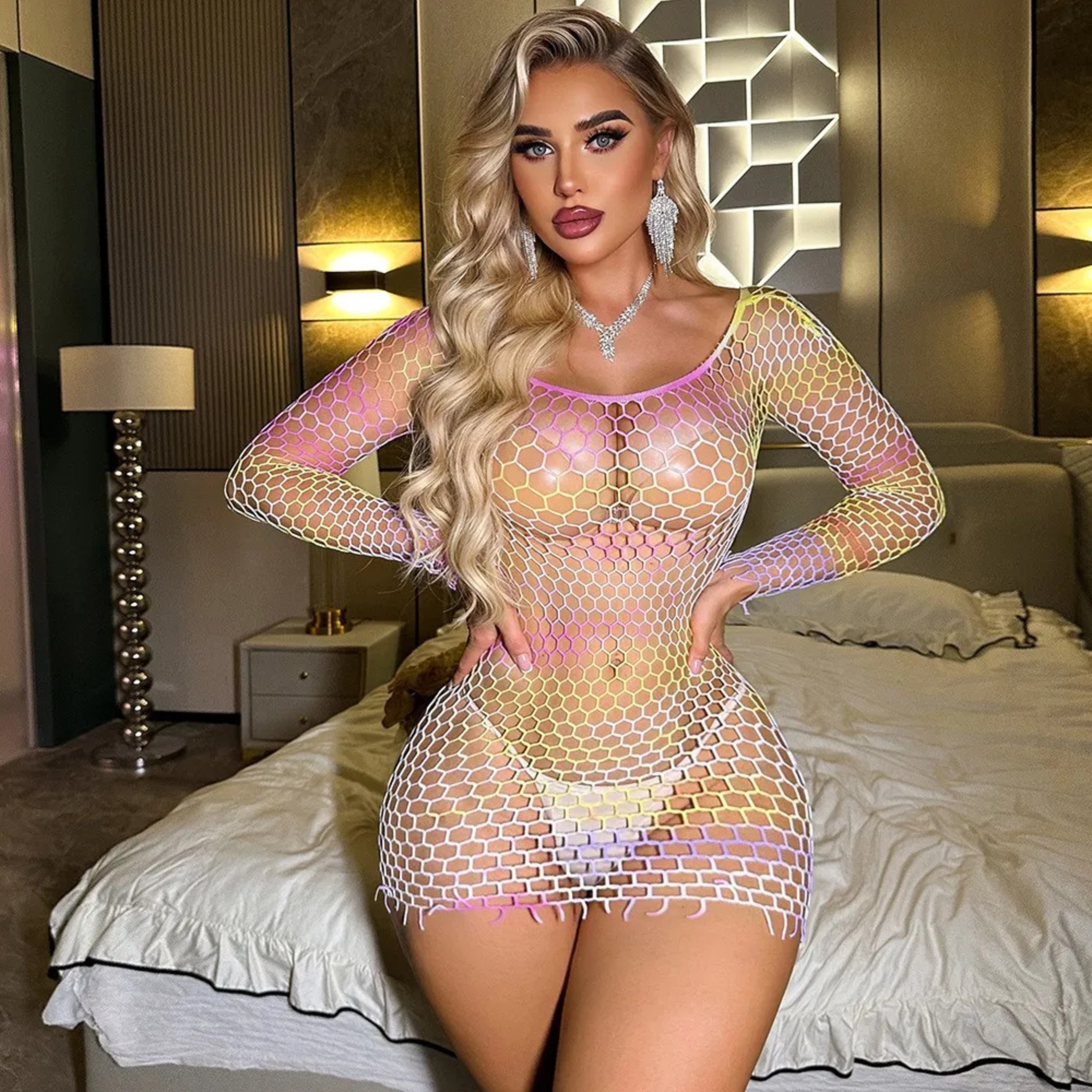 Fishnet Lingerie Bodycon Dress For Women 4