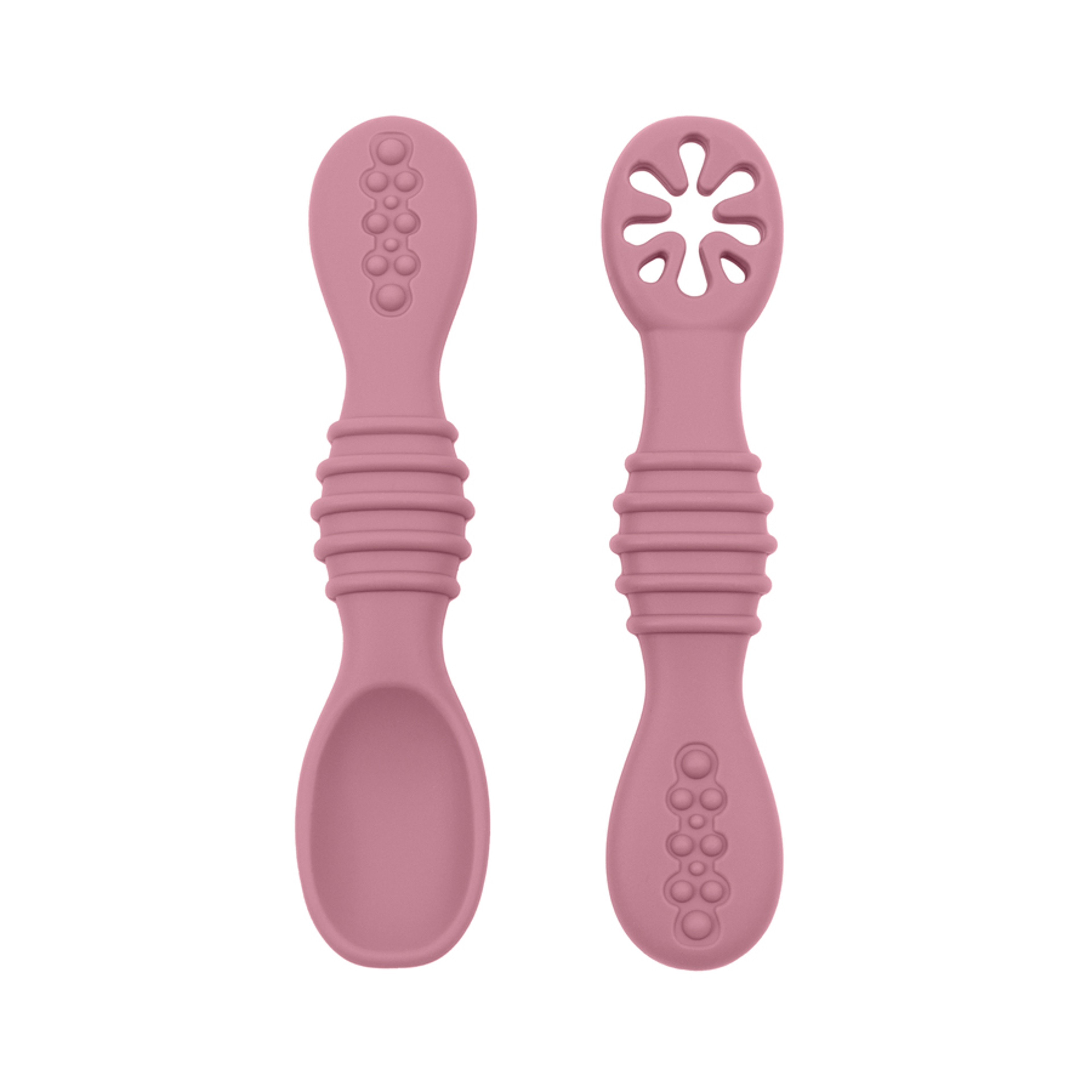 Soft Baby Spoon And Fork Set Food Grade Silicone Self Feeding Utensils For Toddlers 6