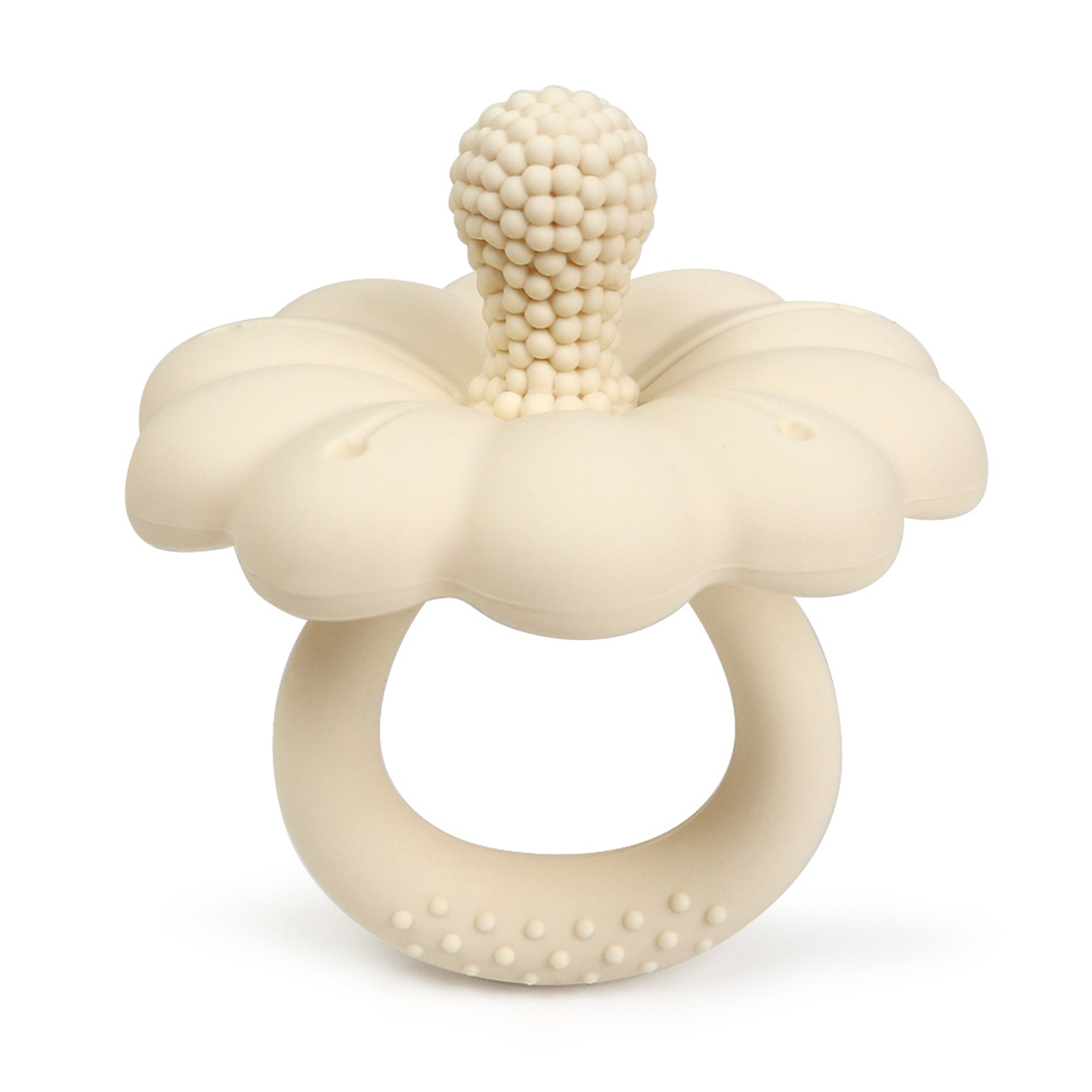 2026 Hot Sale Baby Flower Shape Teether Silicone Pacifier Teether Big Size Baby BPA Free Teether To 1