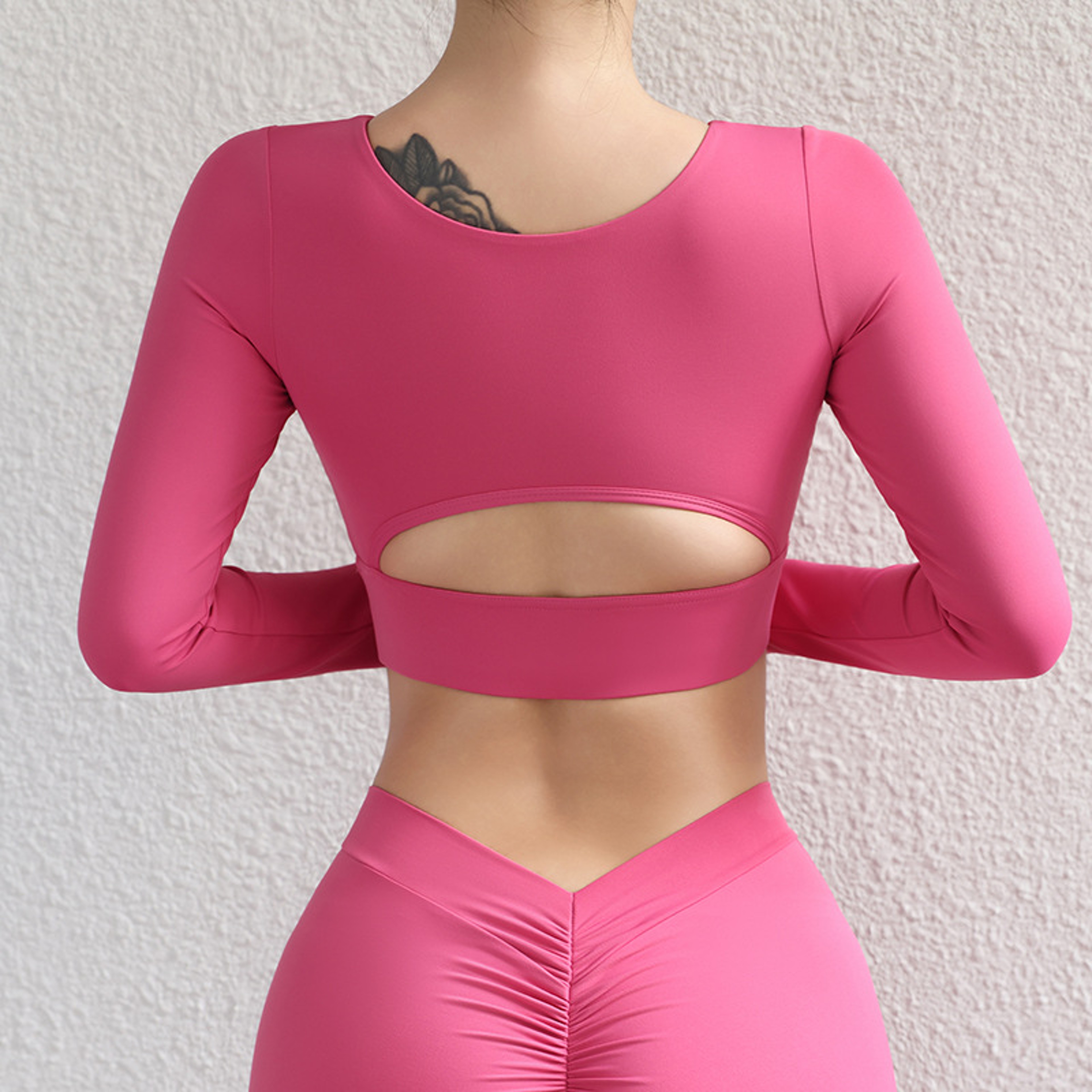 Long Sleeve Yoga Crop Top Open Back Slim Fit Womens Gym Shirt For Pilates  Training 5