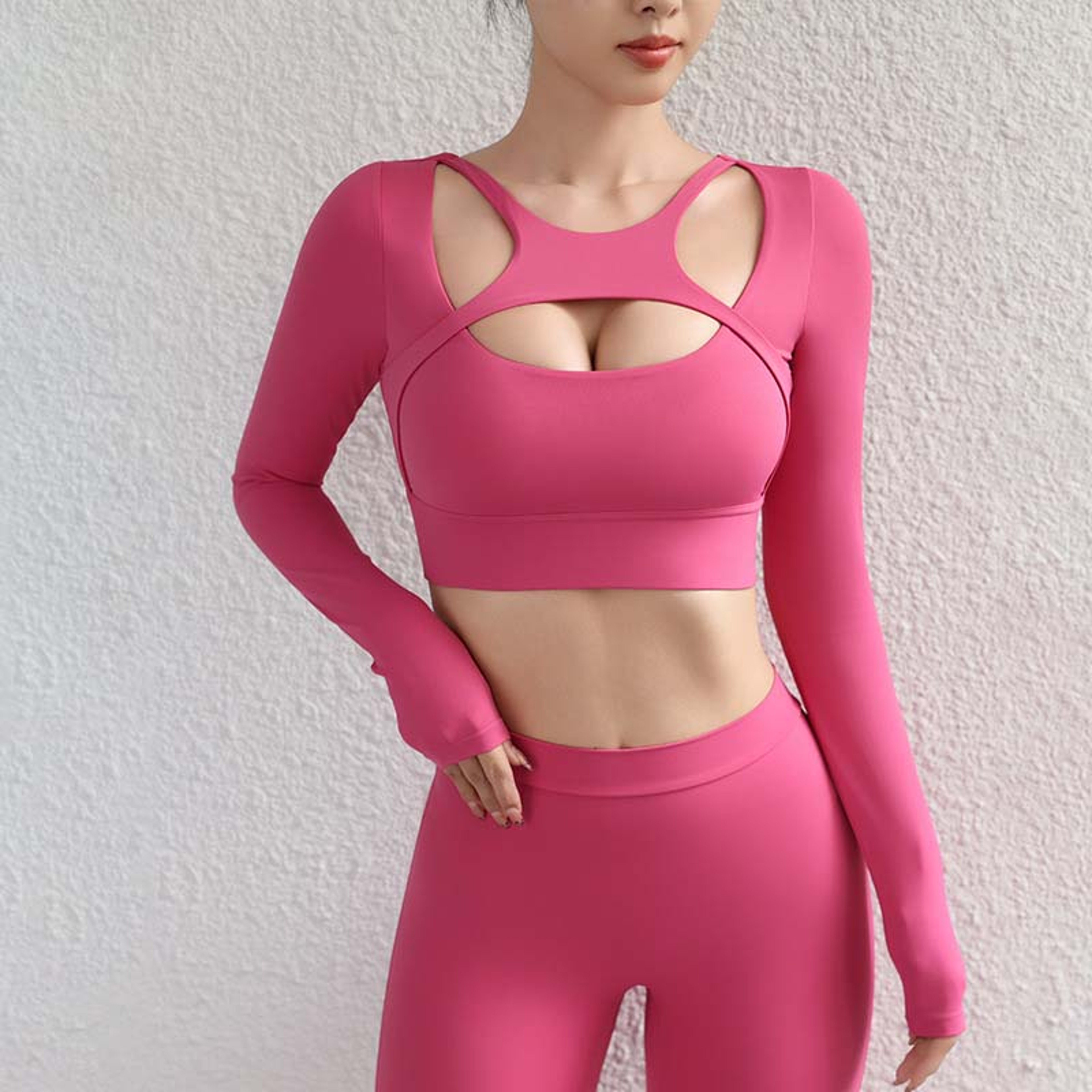 Long Sleeve Yoga Crop Top Open Back Slim Fit Womens Gym Shirt For Pilates  Training 2