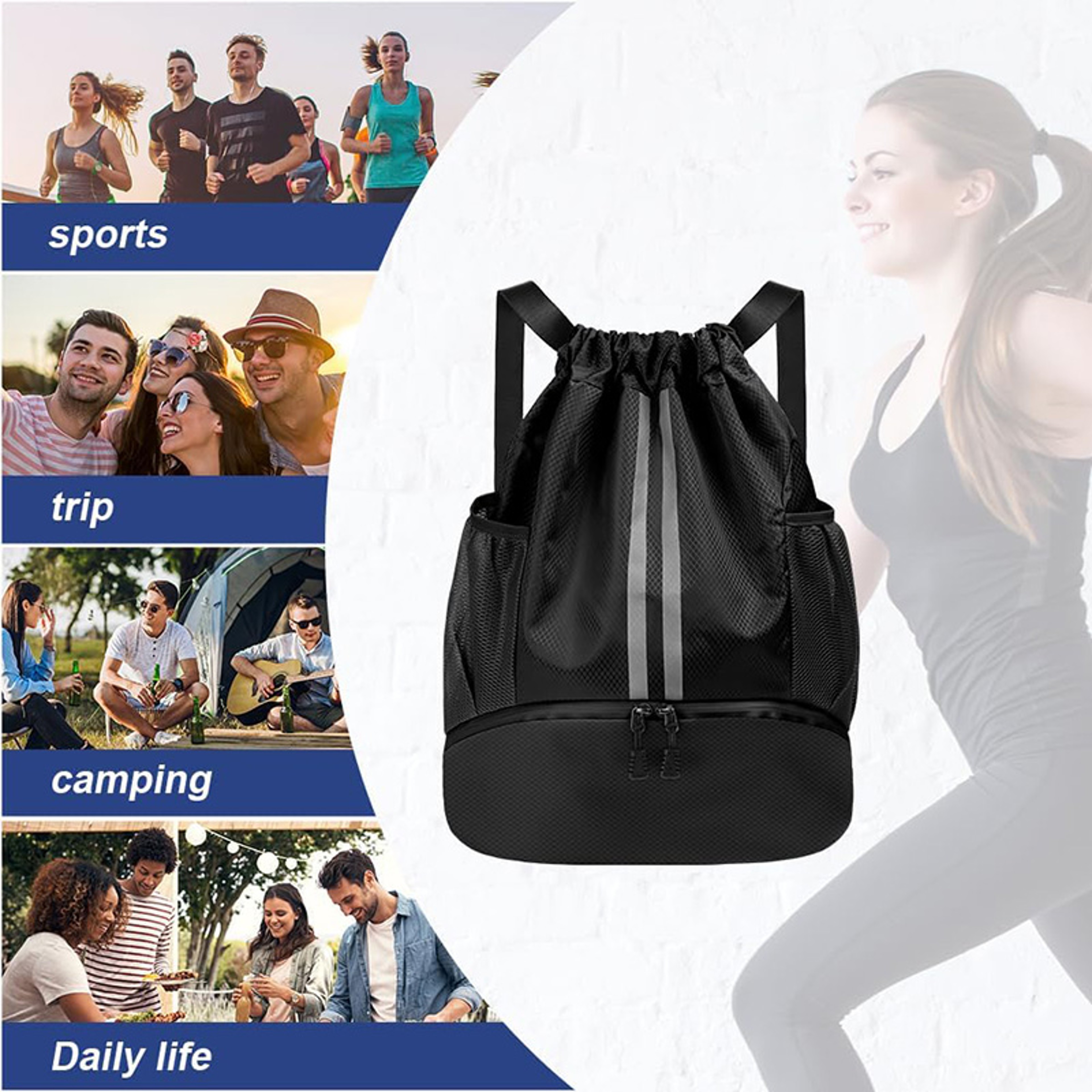 Waterproof Football Boot Bag Sports Backpack with Shoe Compartment – view 4