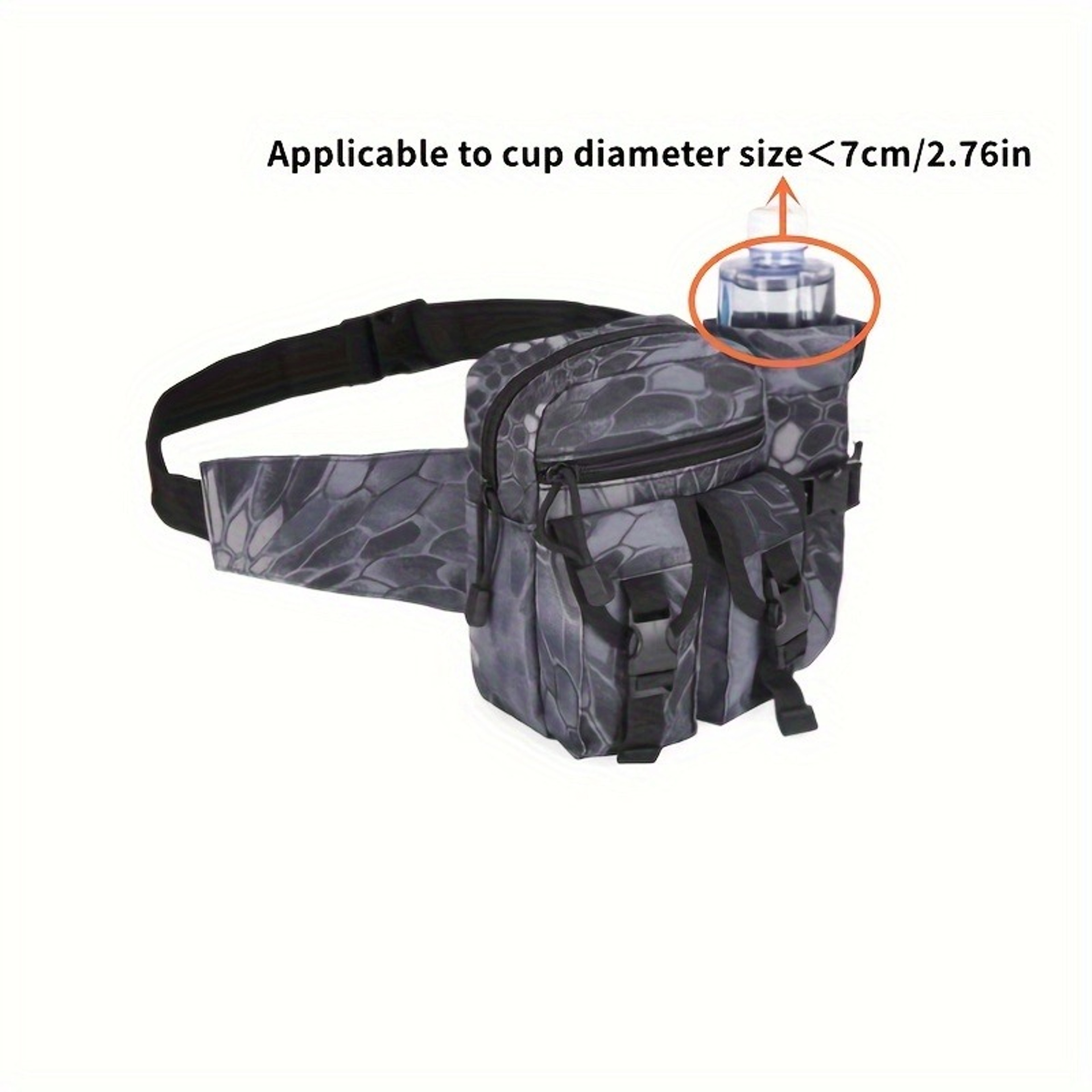 Multi Pocket Fanny Pack With Water Bottle Holder For Hiking Travel Sports 5