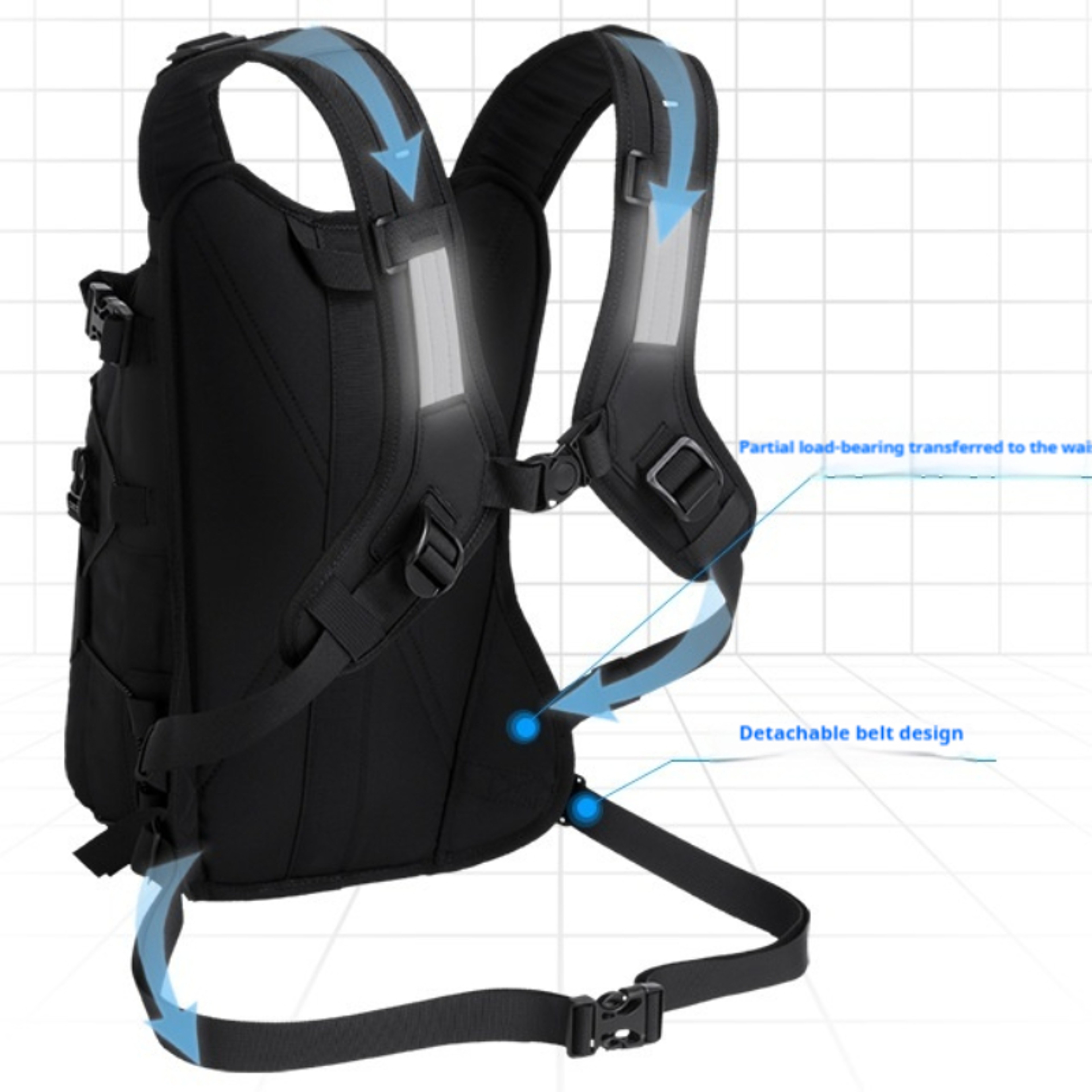 Waterproof Motorcycle Backpack Large Capacity Reflective Adventure Bag 3