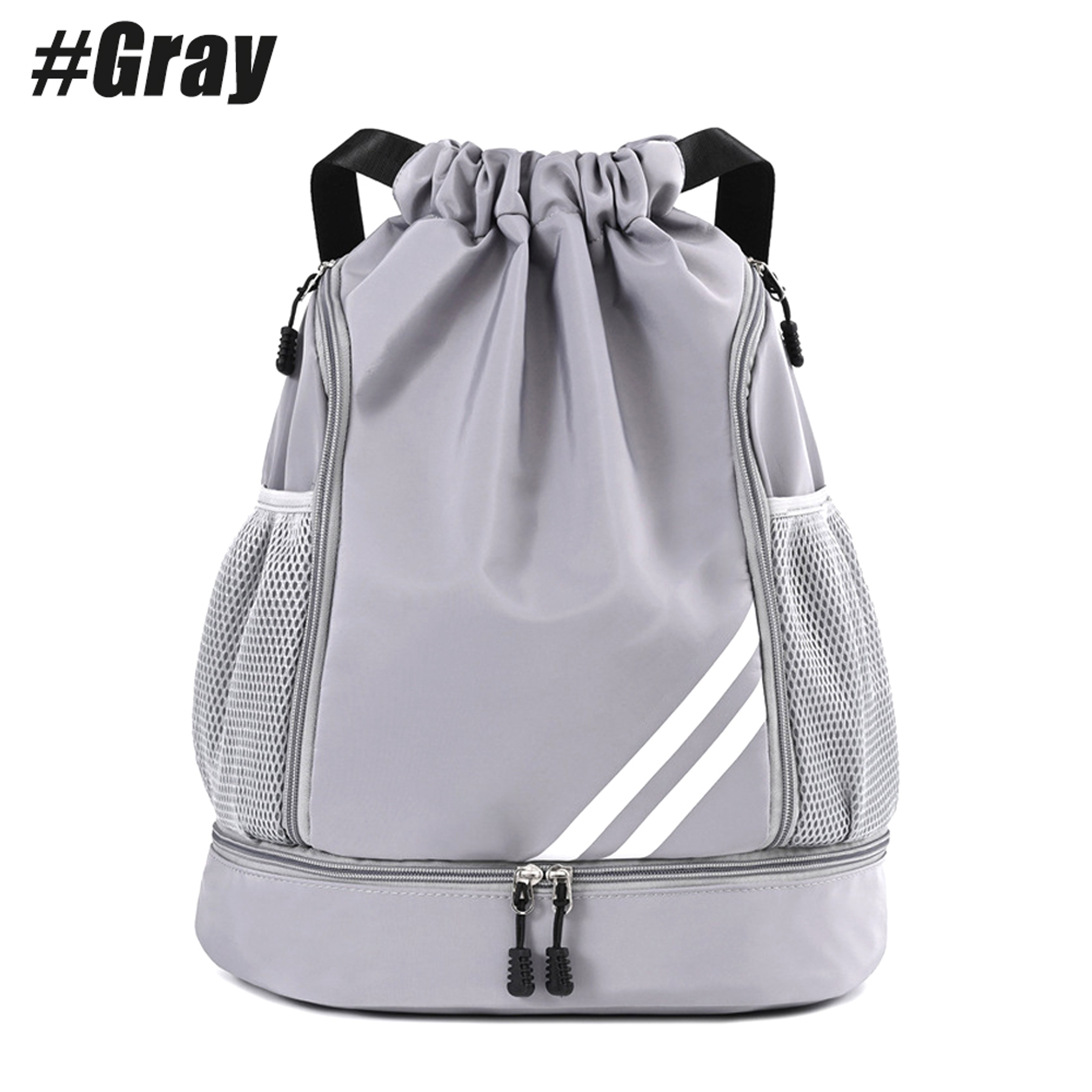 Waterproof Sports Drawstring Backpack With Shoe Compartment For Gym Soccer And Travel 1