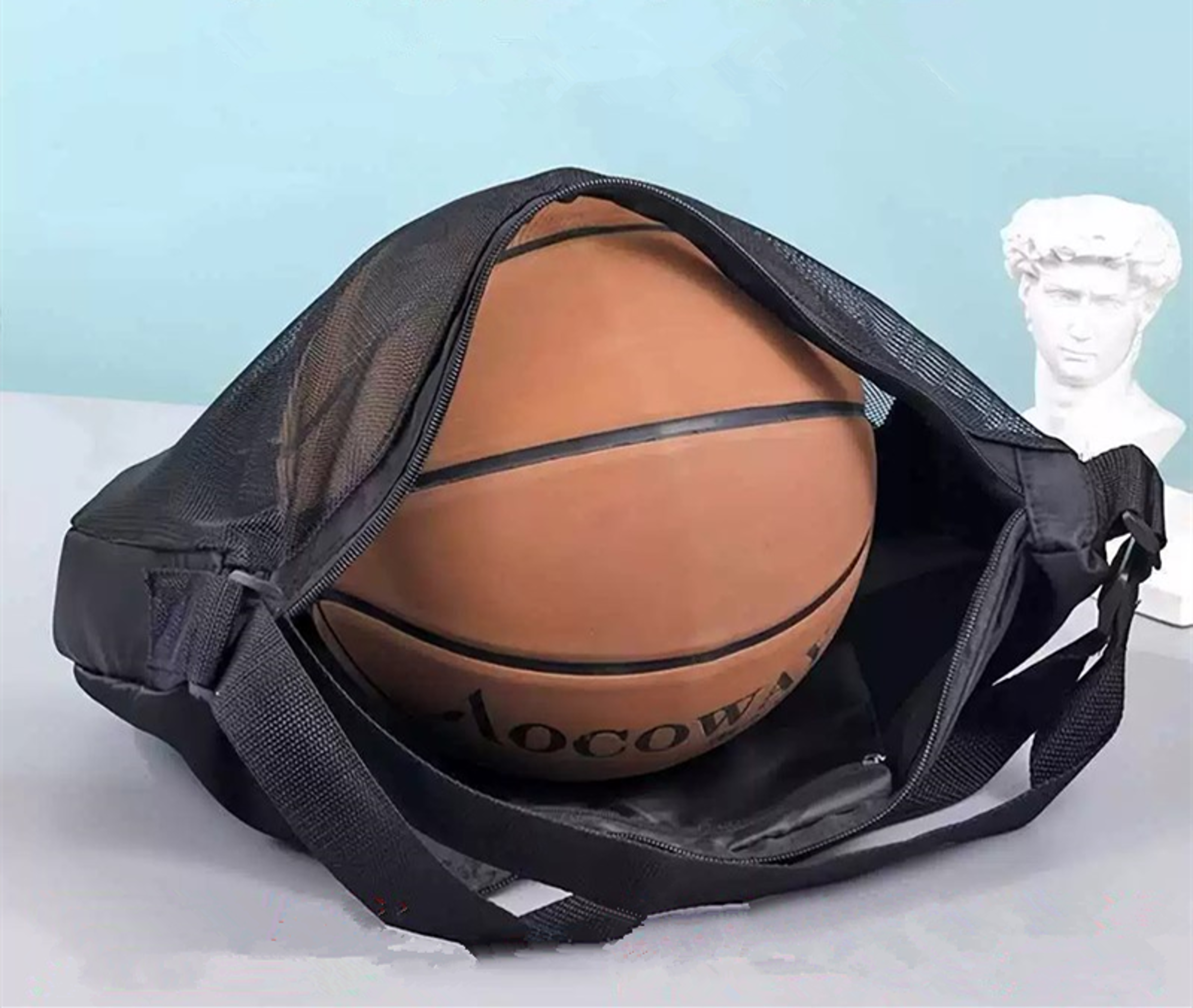 Large Capacity Sports Ball Storage Bag Mesh Shoulder Ball Carrier for Basketball, Soccer & Volleyball – view 3