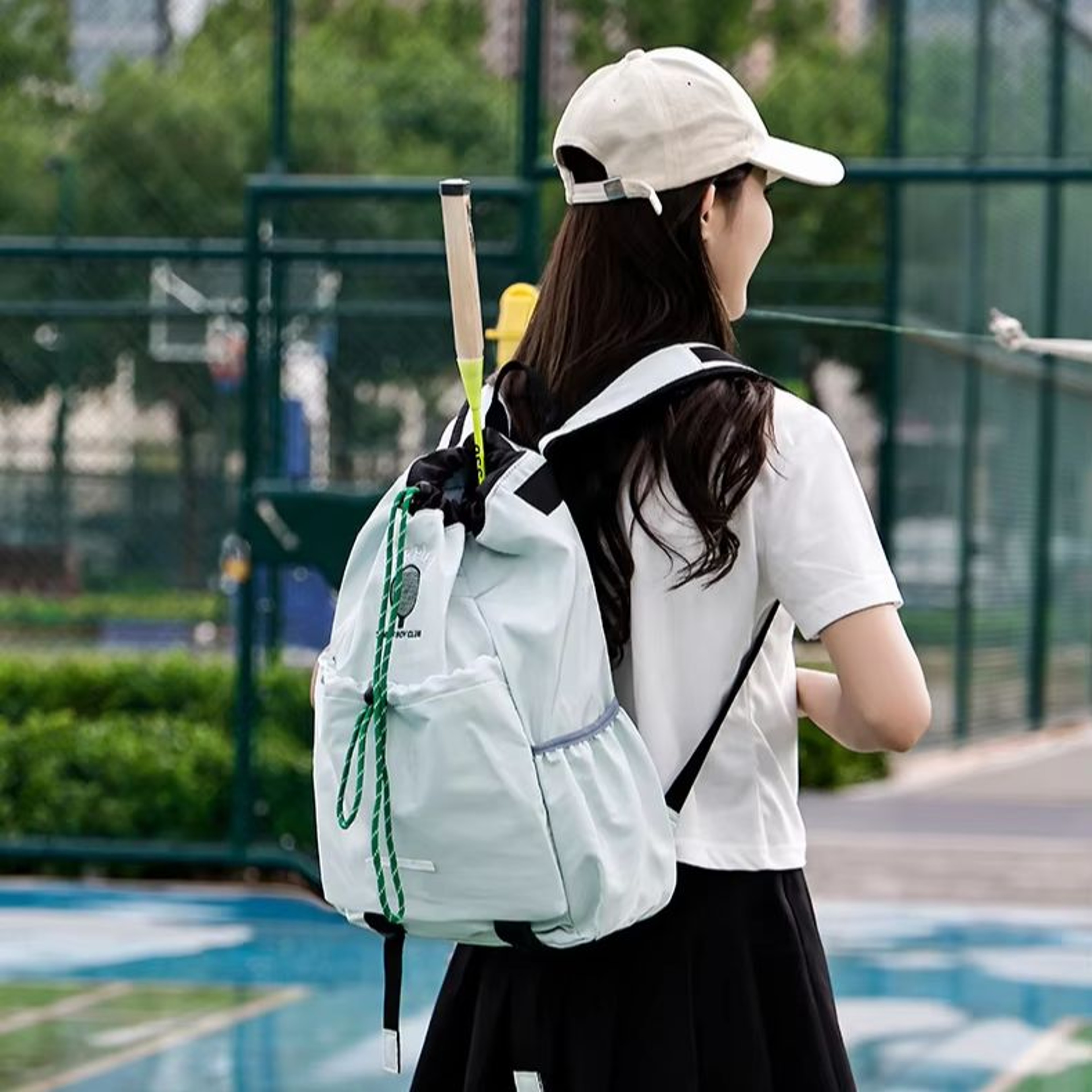 Portable Tennis Racket Bag Lightweight Drawstring Sports Backpack For Tennis Pickleball  Outdoor Tr 0