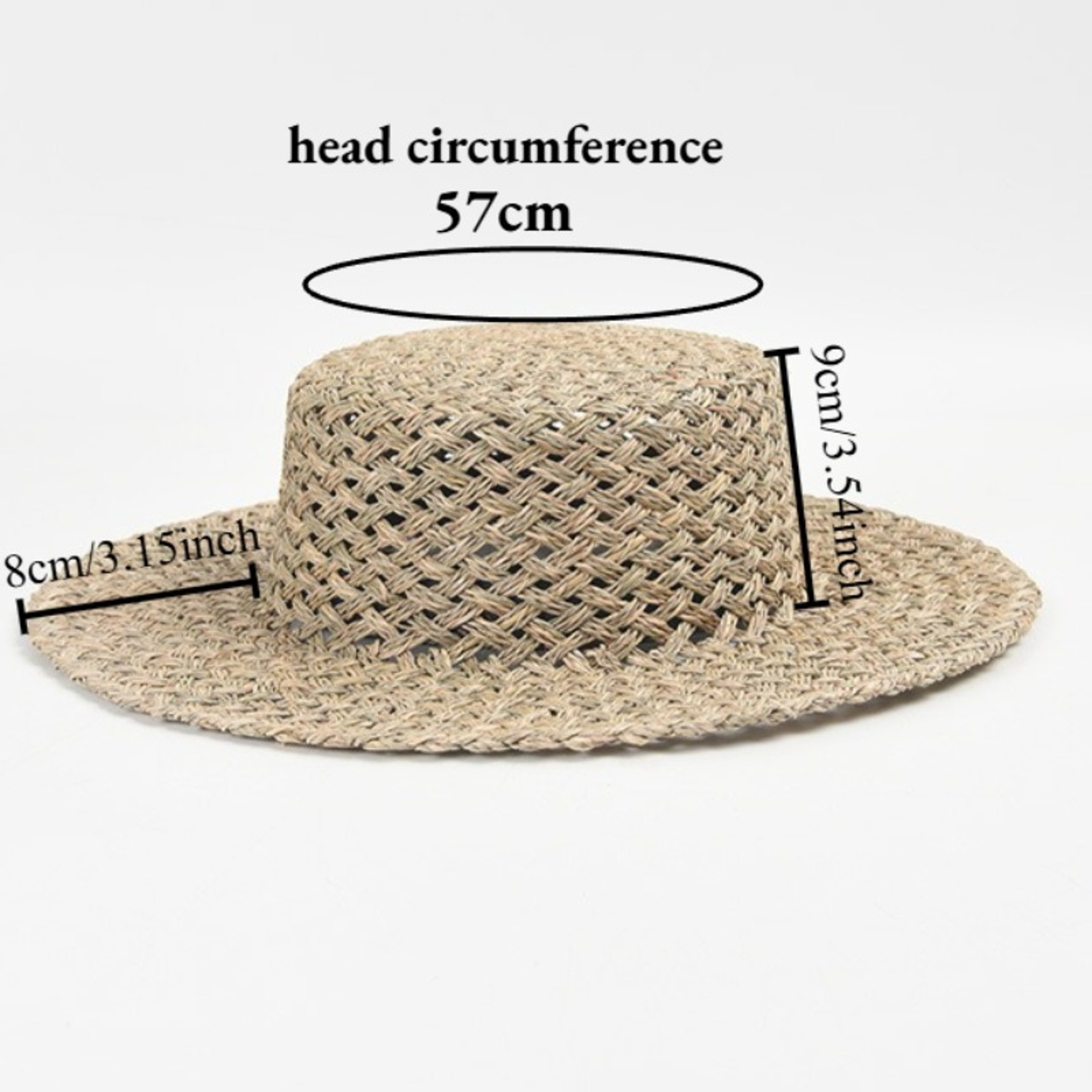 Women's Straw Sun Hat Flat Top Panama Hat for Beach, Travel & Summer Holidays – view 4