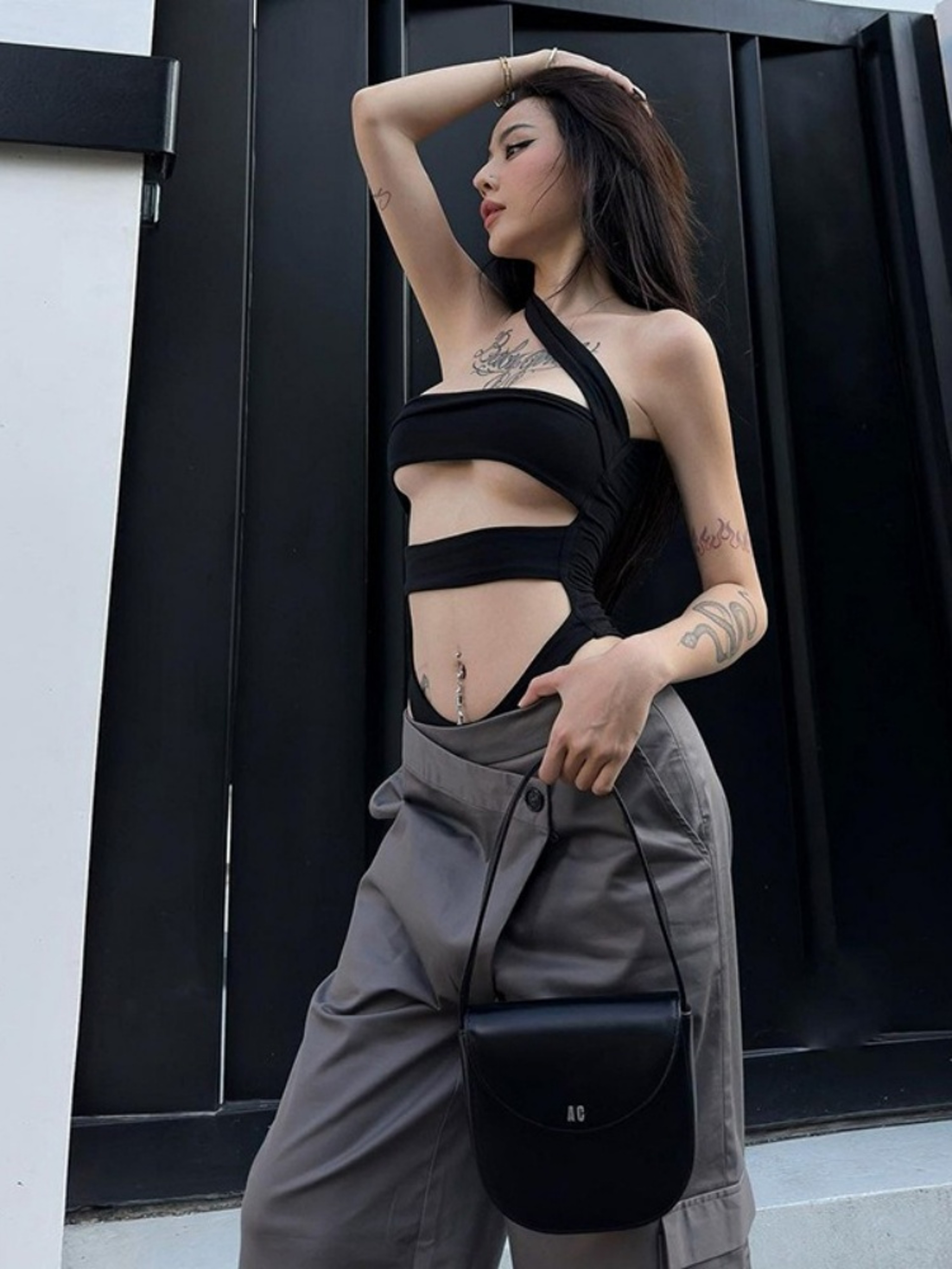 Muse Backless Bodysuit Y2K Cut Out Festival One Piece Top 1