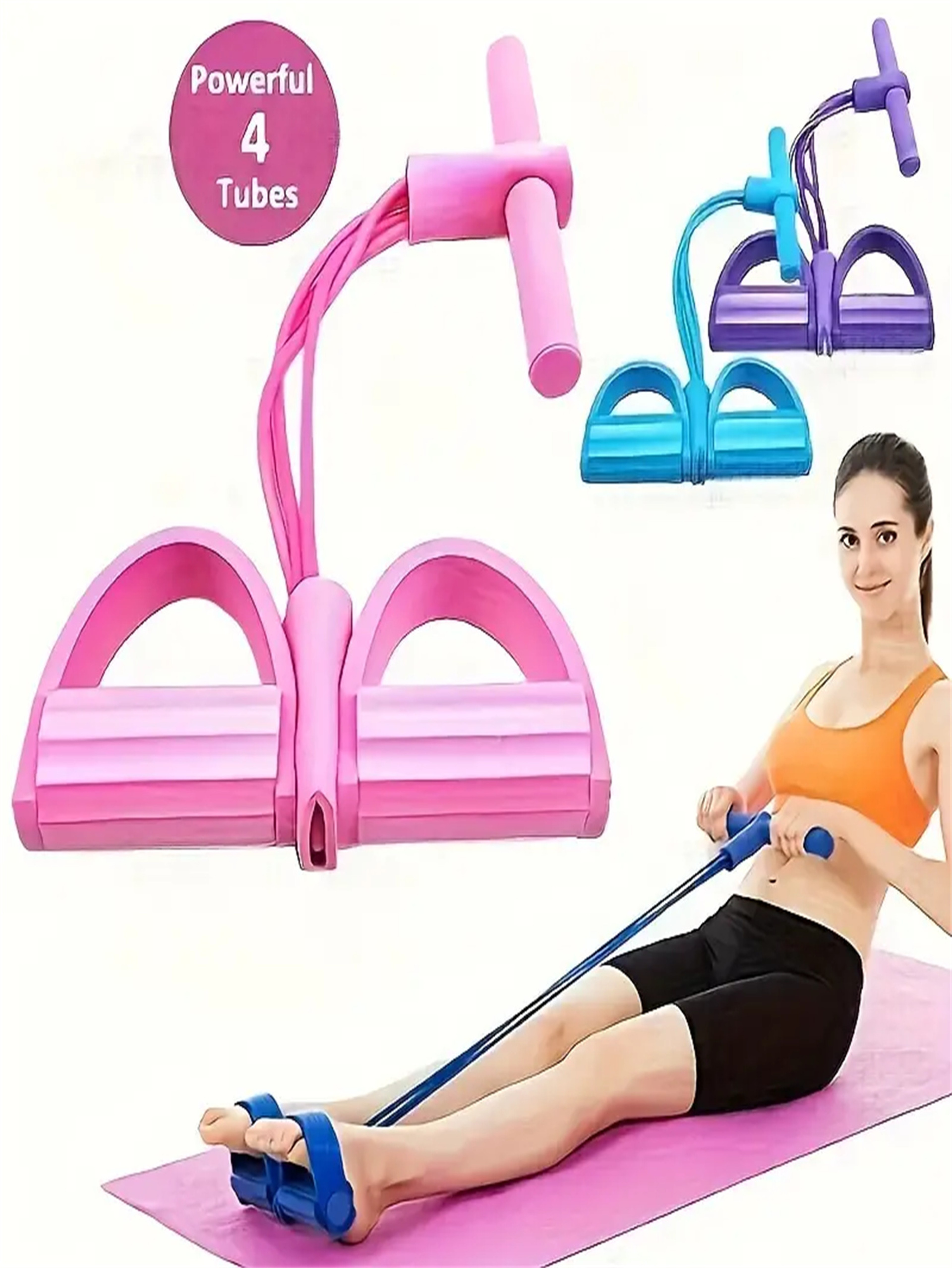 Full Body Pedal Resistance Bands For Home Workout  Yoga Stretch Training 4