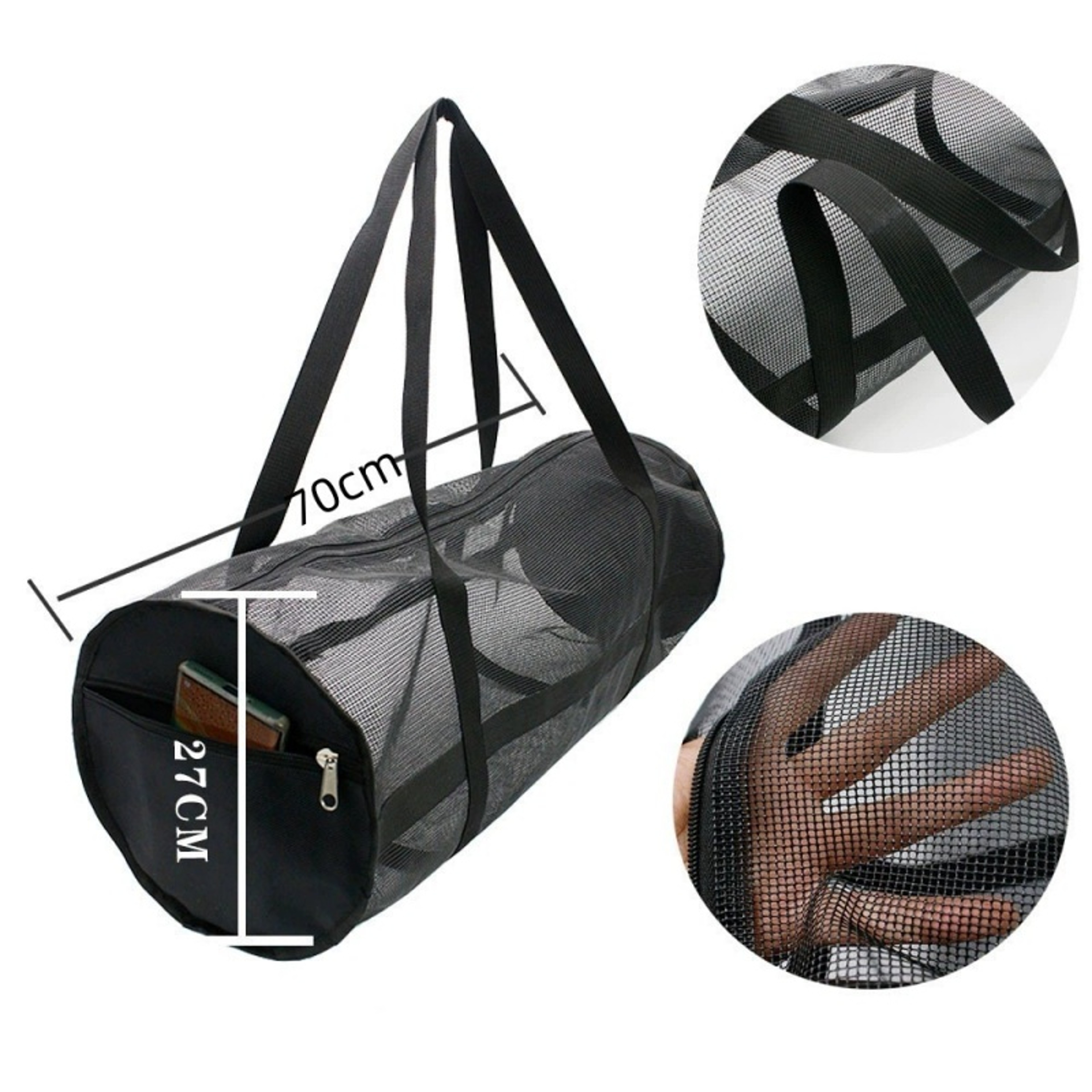 Portable Mesh Sports Bag Large Capacity Ball Storage Backpack With Zipper 6
