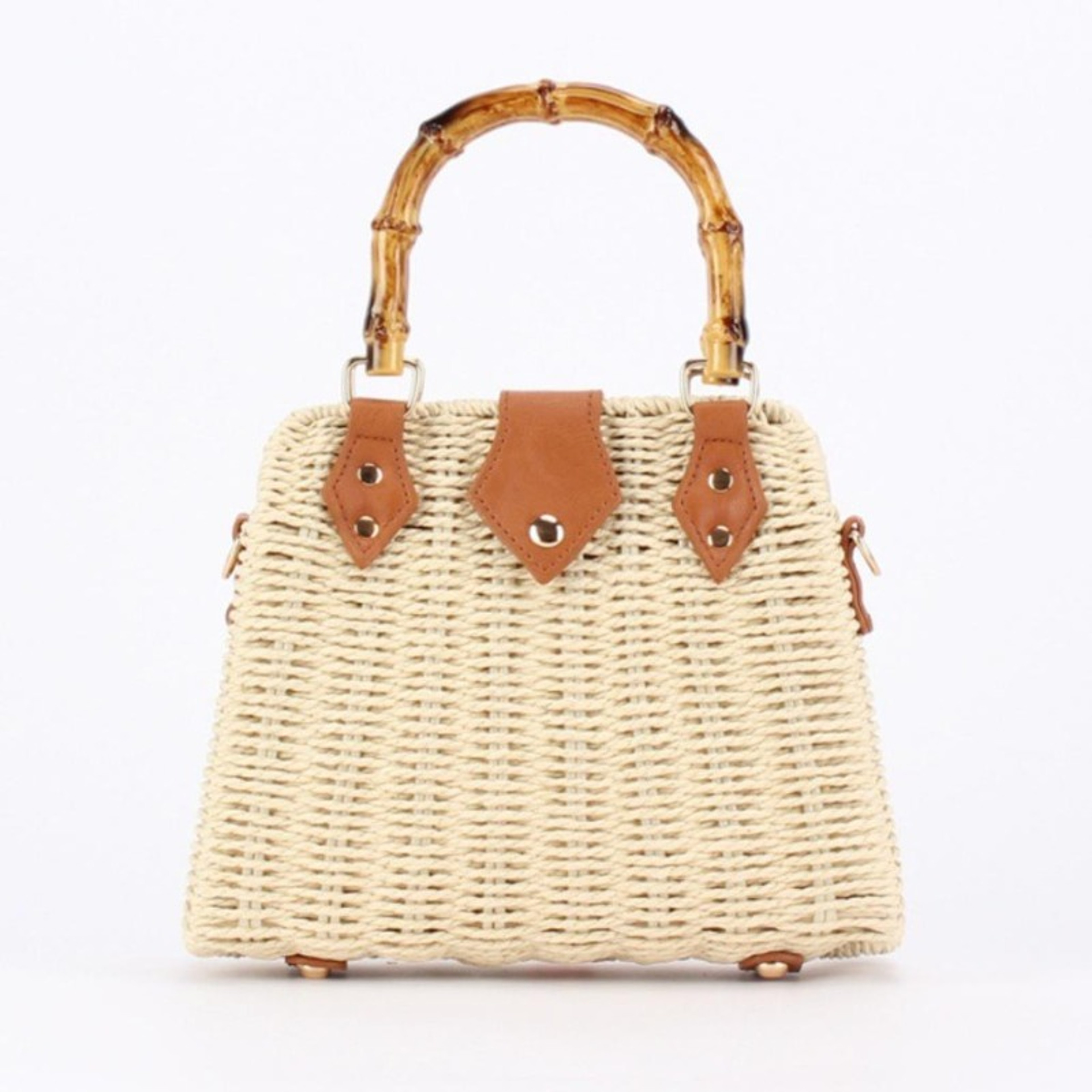 Boho Rattan Handbag Woven Square Shoulder Bag For Summer Beach  Vacation 2