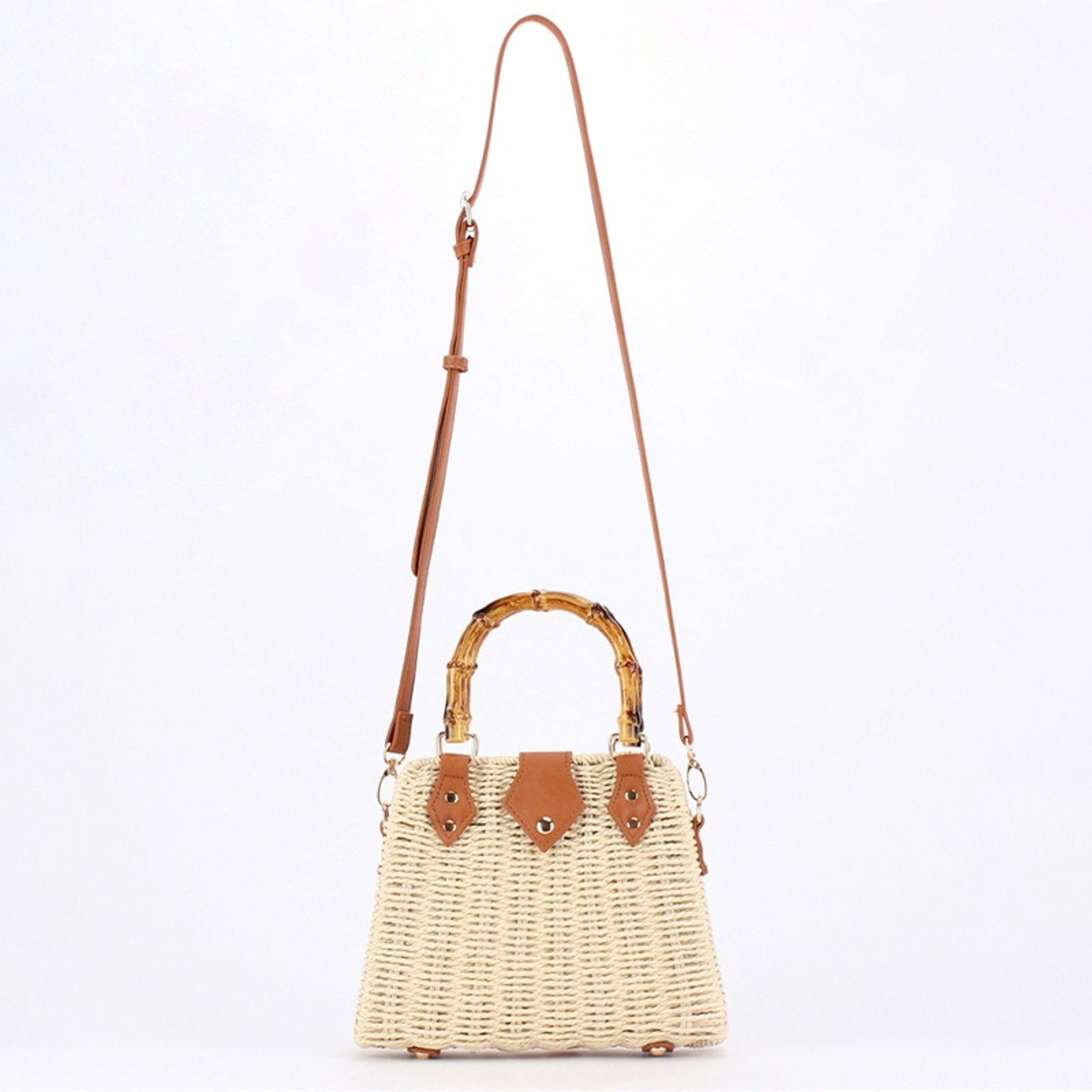 Boho Rattan Handbag Woven Square Shoulder Bag For Summer Beach  Vacation 4