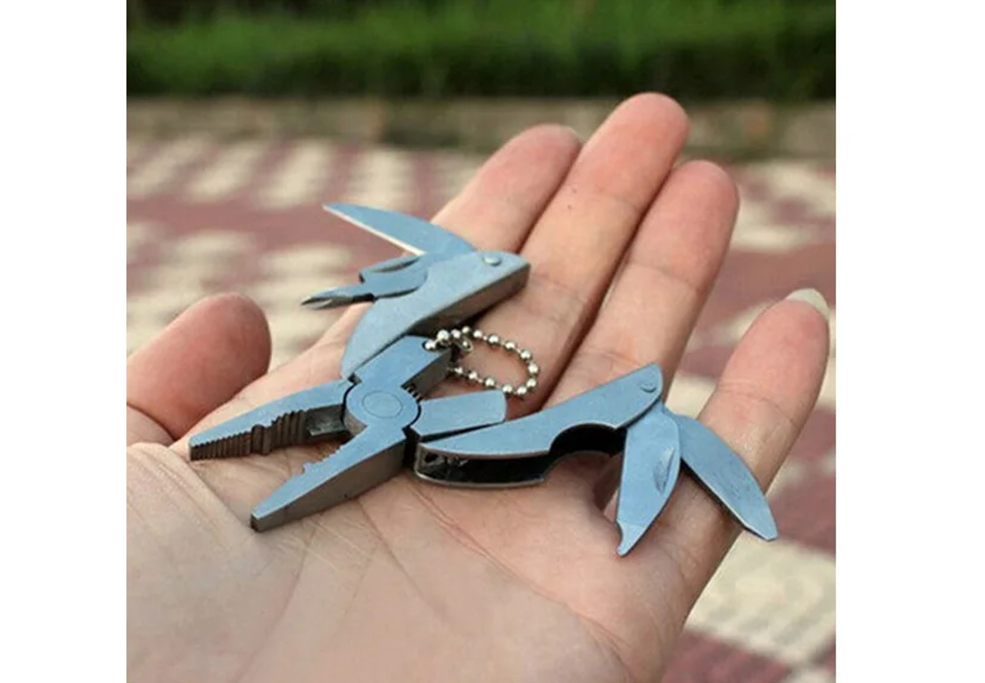 Portable EDC Multitool Keychain With Folding Pliers And Stainless Steel Pocket Tool 3