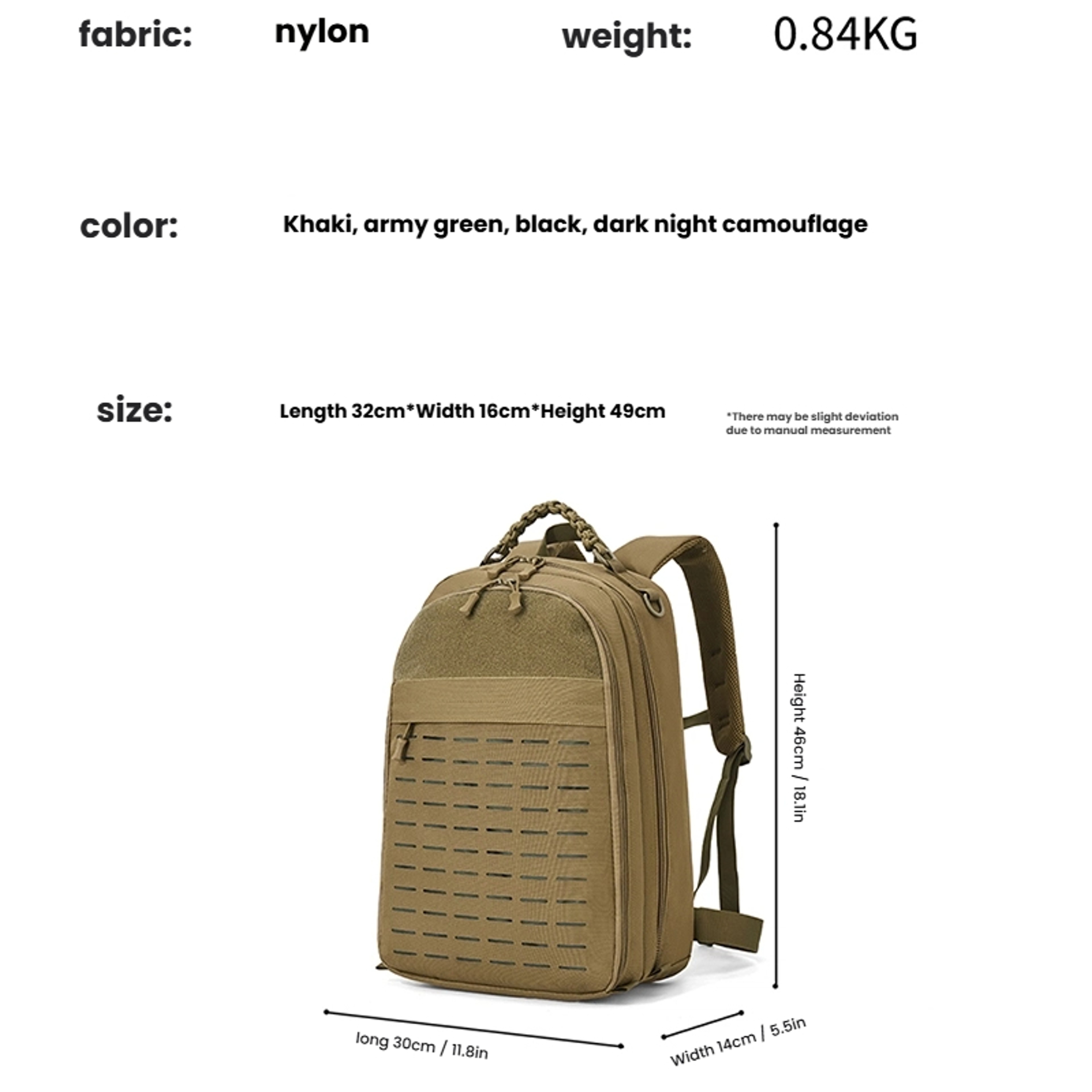 Tactical Backpack Large Capacity Hiking  Camping Travel Backpack For Outdoor Adventures 4