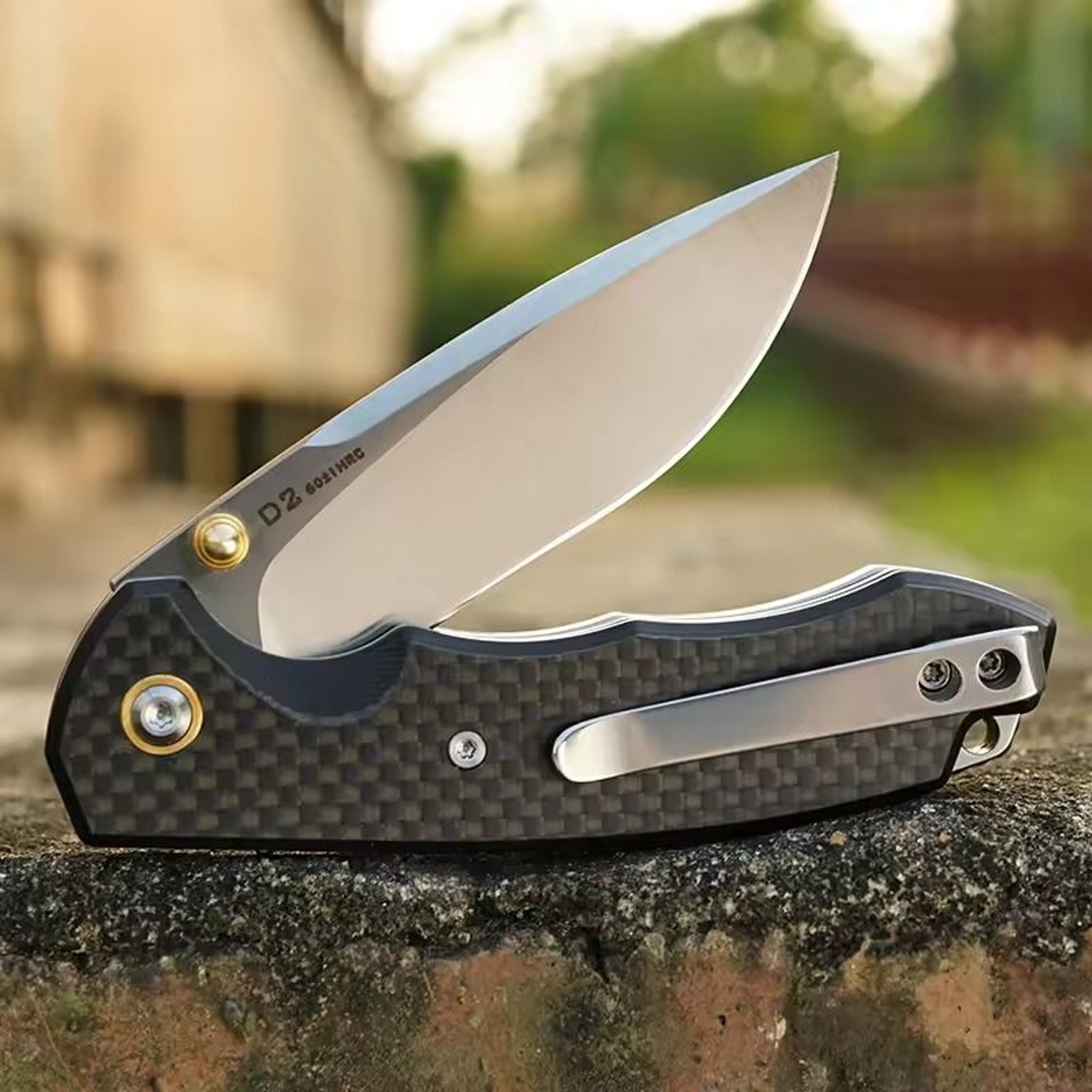 D2 Steel Folding EDC Pocket Knife For Camping Hiking  Everyday Cutting 0