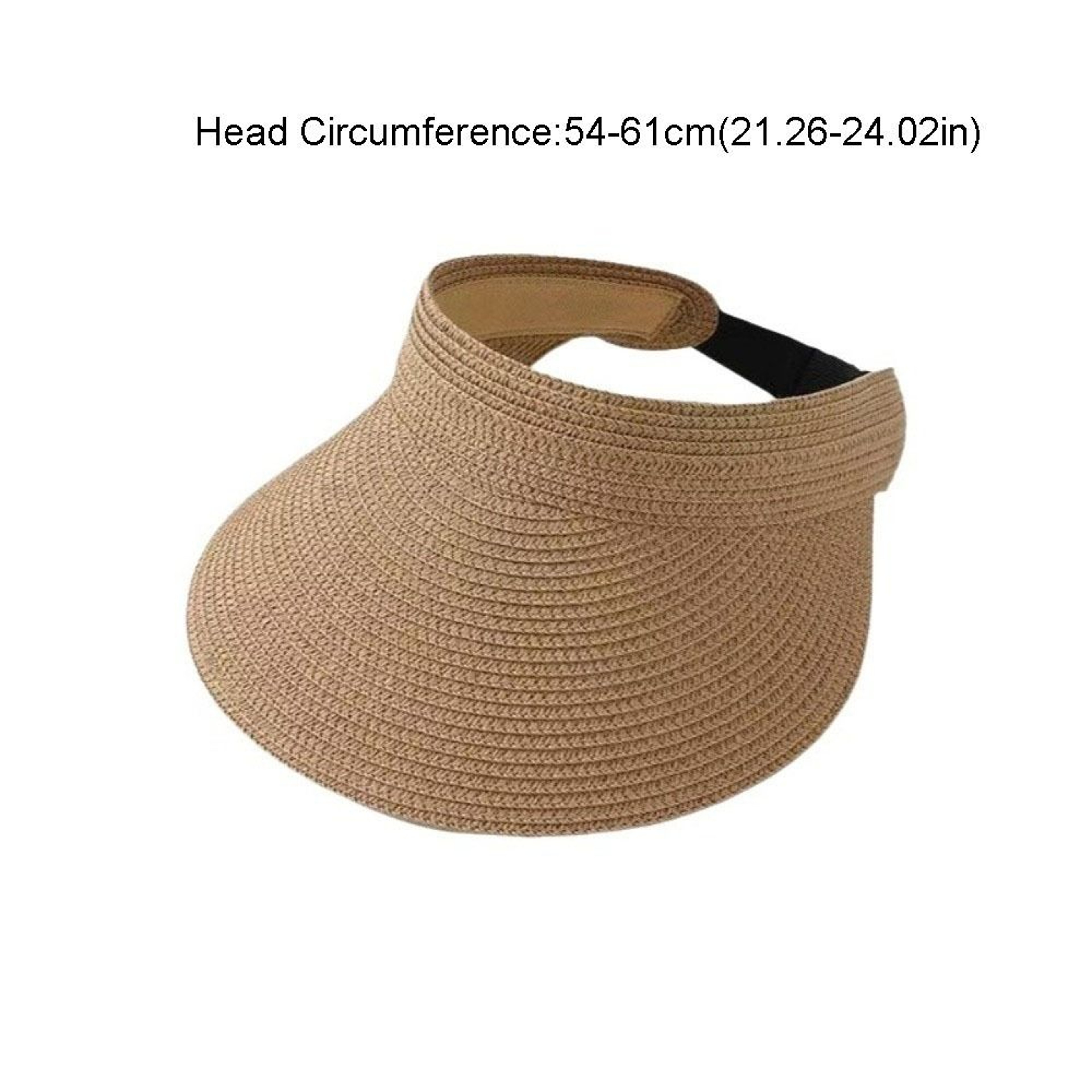 Coastal Breeze Straw Sun Visor  Foldable Wide Brim Sun Hat With Adjustable OpenTop Design 7