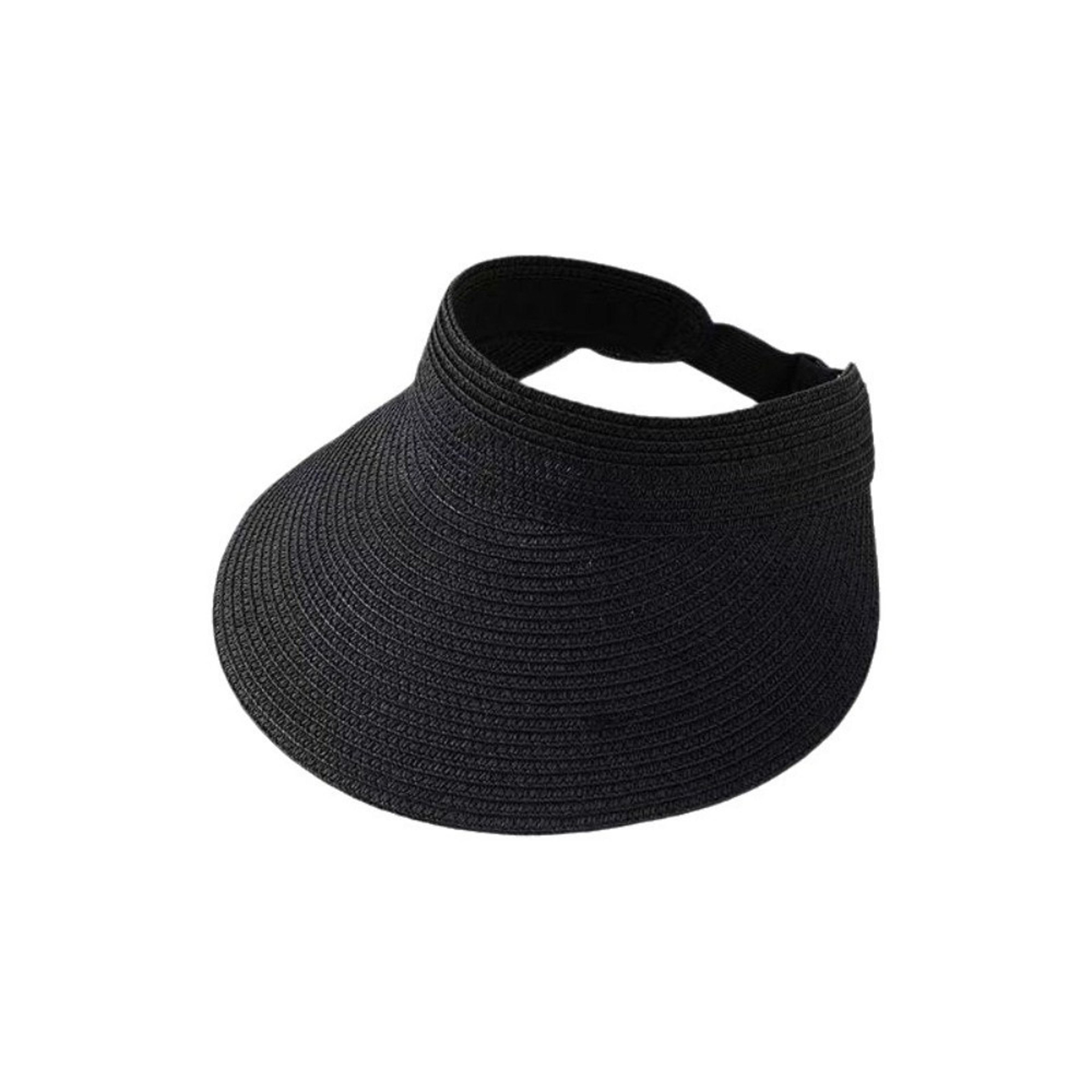 Coastal Breeze Straw Sun Visor  Foldable Wide Brim Sun Hat With Adjustable OpenTop Design 2