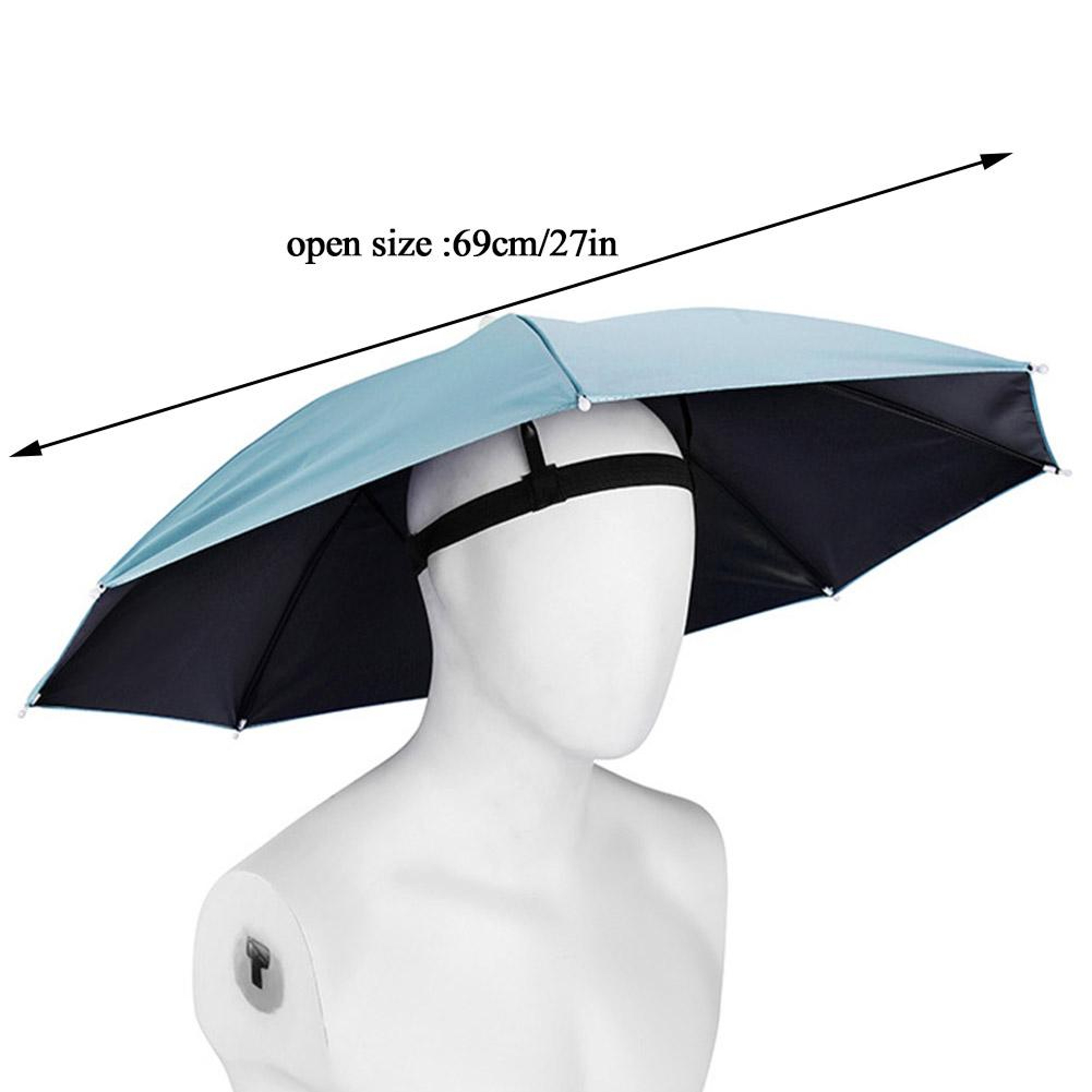 Portable Umbrella Hat For HandsFree Rain  Sun Protection  Foldable Fishing  Camping Cap 4