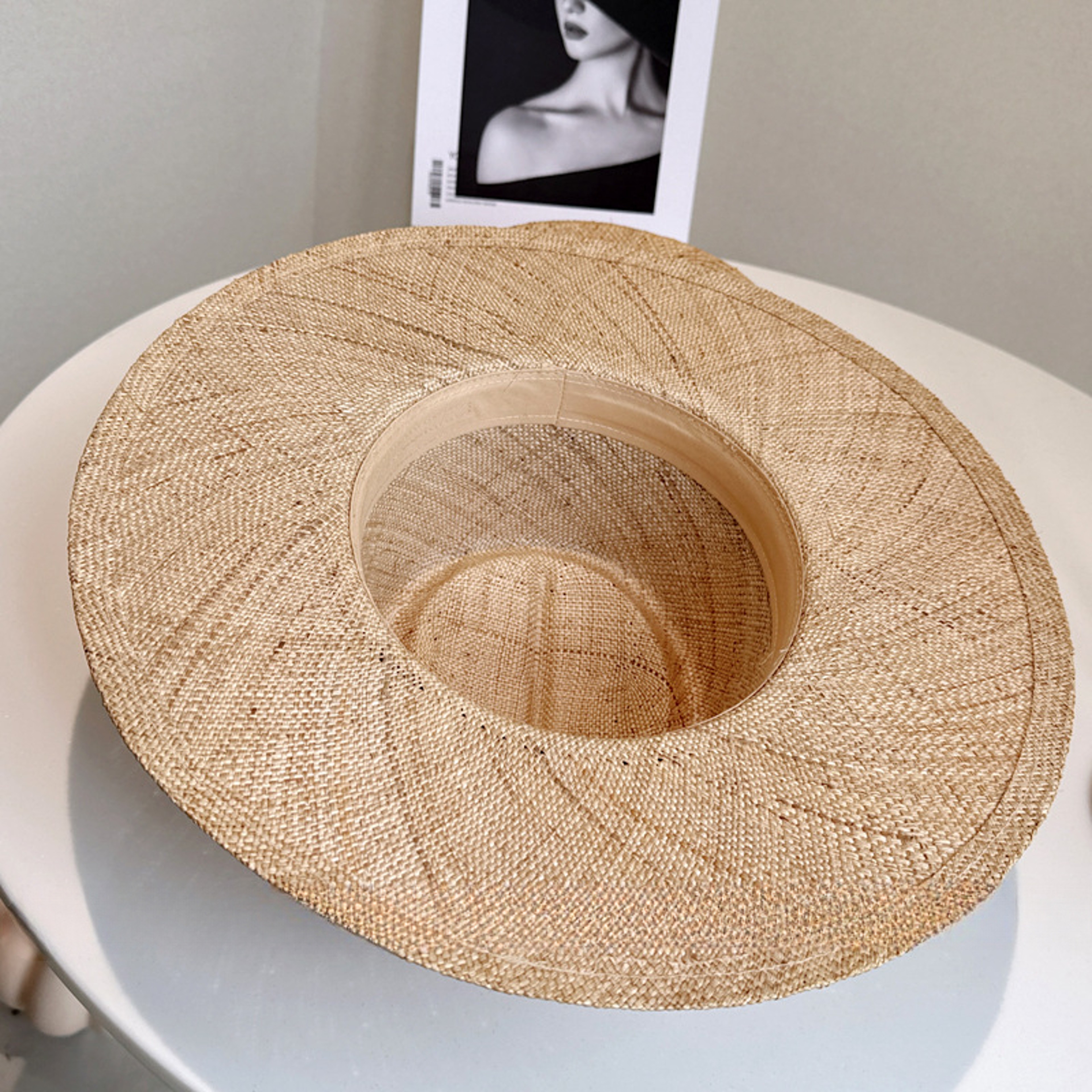 Womens Raffia Sun Hat Hand Woven Beach Hat For Summer Vacation  Sun Protection 6