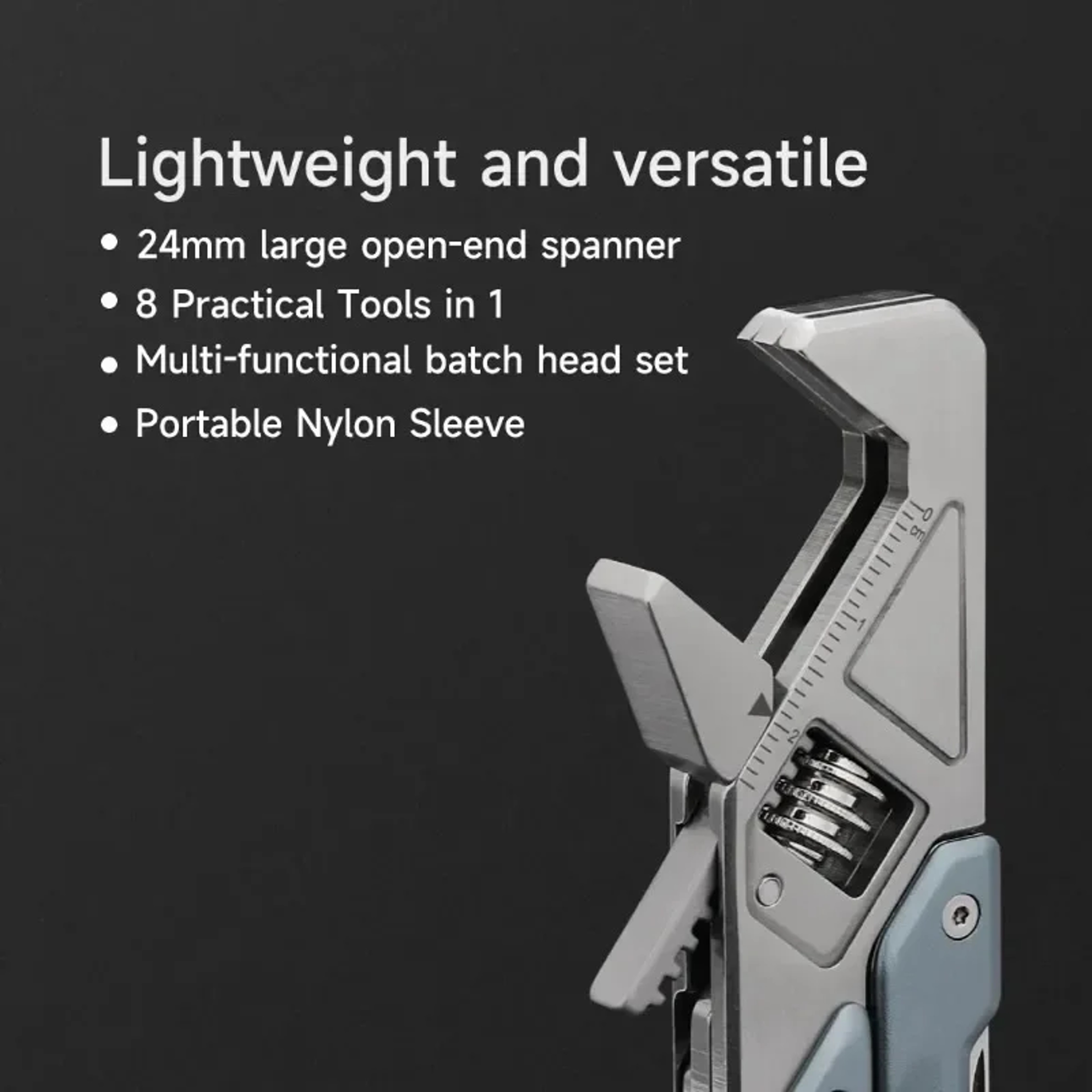 Light Wrench EDC Multi Tool With Adjustable Wrench Folding Pliers  Screwdriver Kit 2