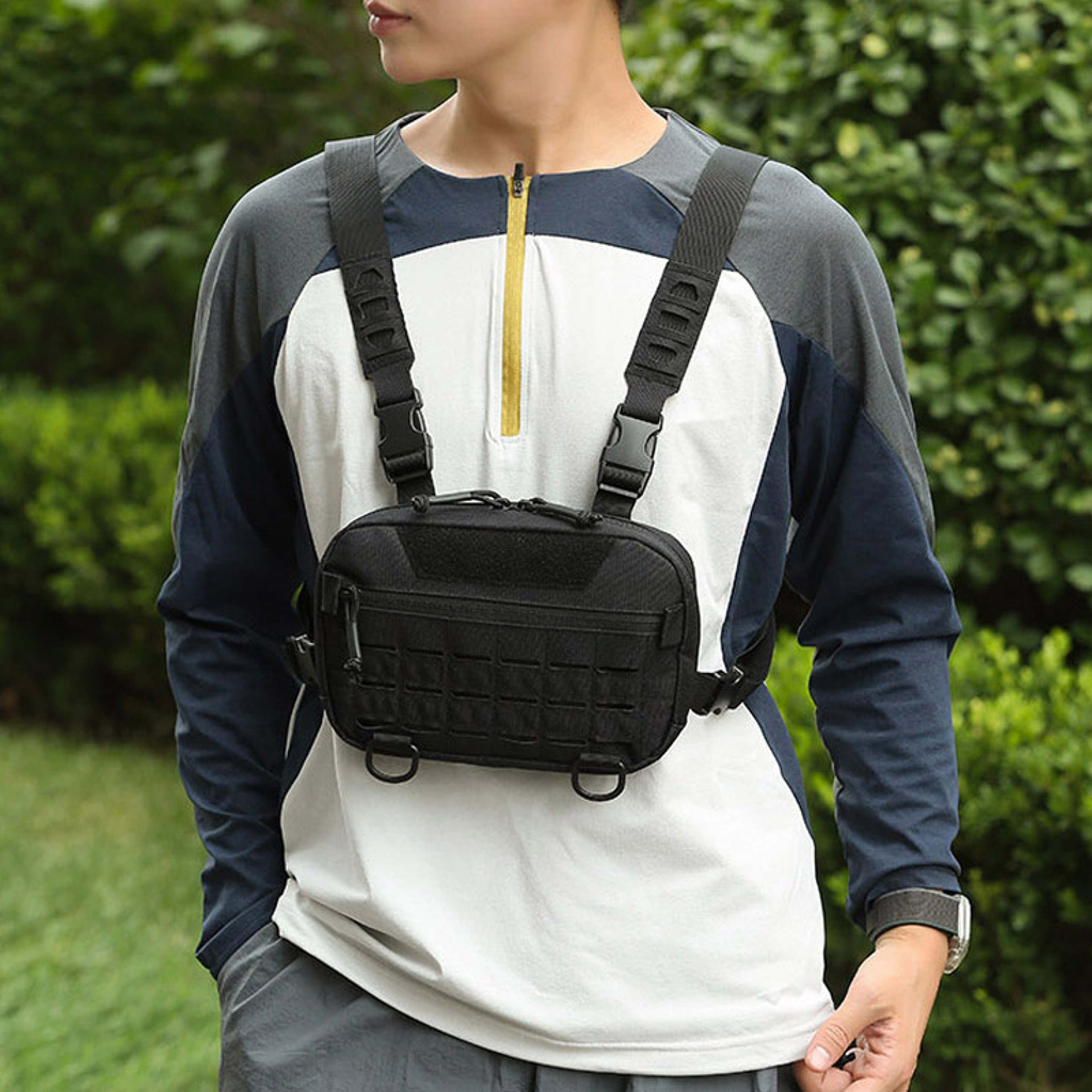 Tactical Chest Bag Adjustable EDC Chest Pack For Hiking Hunting  Travel 4