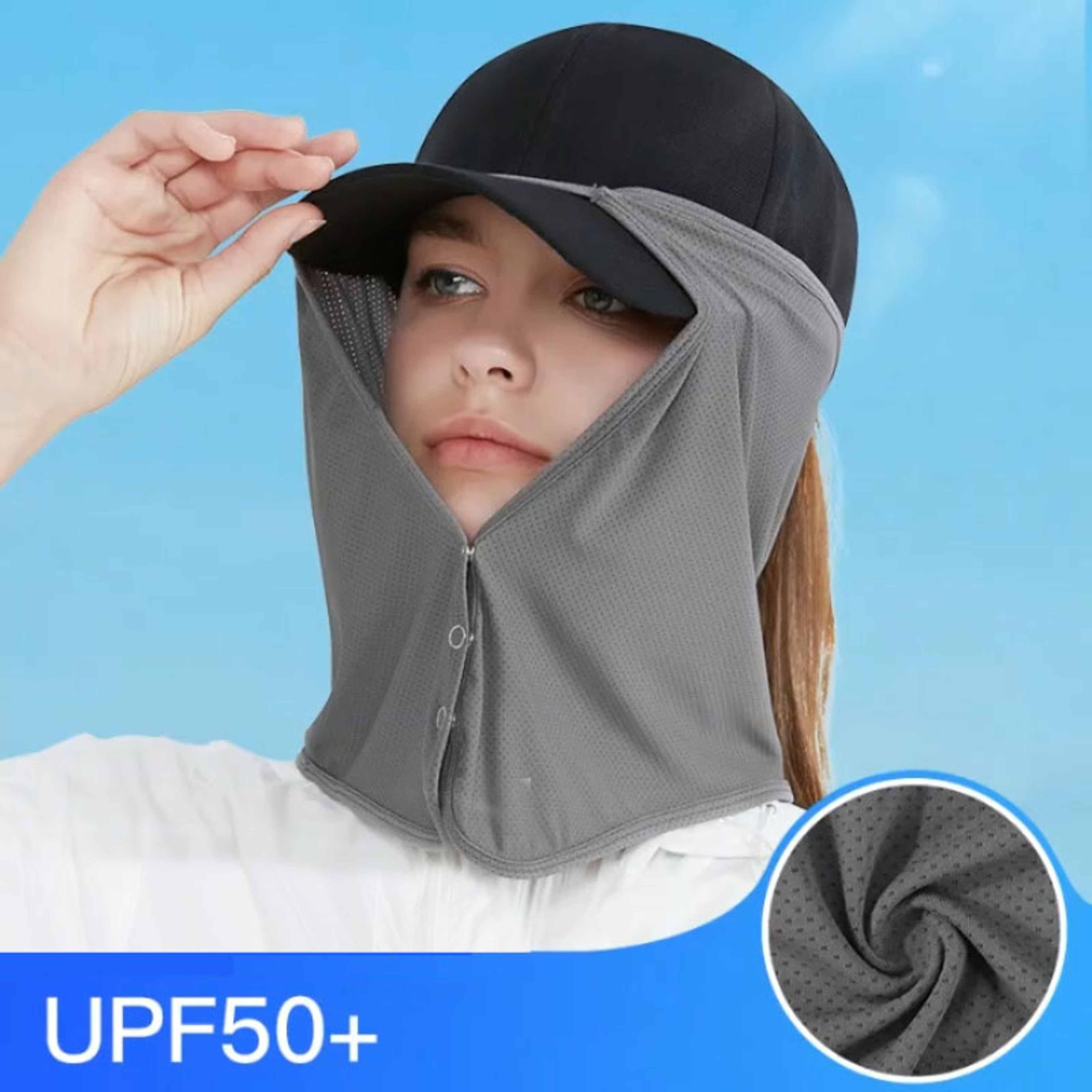 Quick Dry Fishing Sun Hat With UV Protection Face Cover  Neck Flap For Hiking Golf  Travel 3