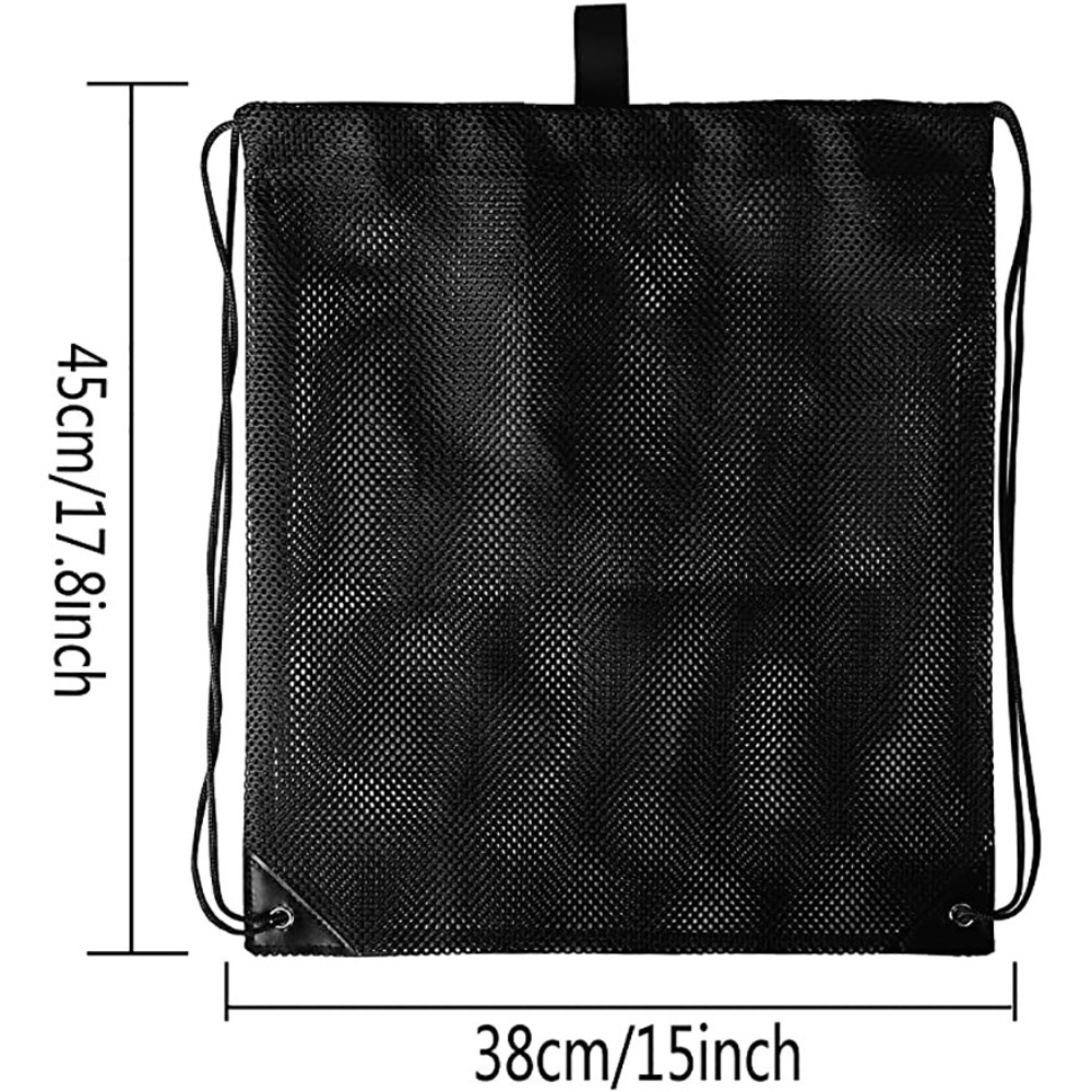 Heavy Duty Mesh Drawstring Backpack Foldable Sports Mesh Bag for Swimming, Gym & Beach – view 3