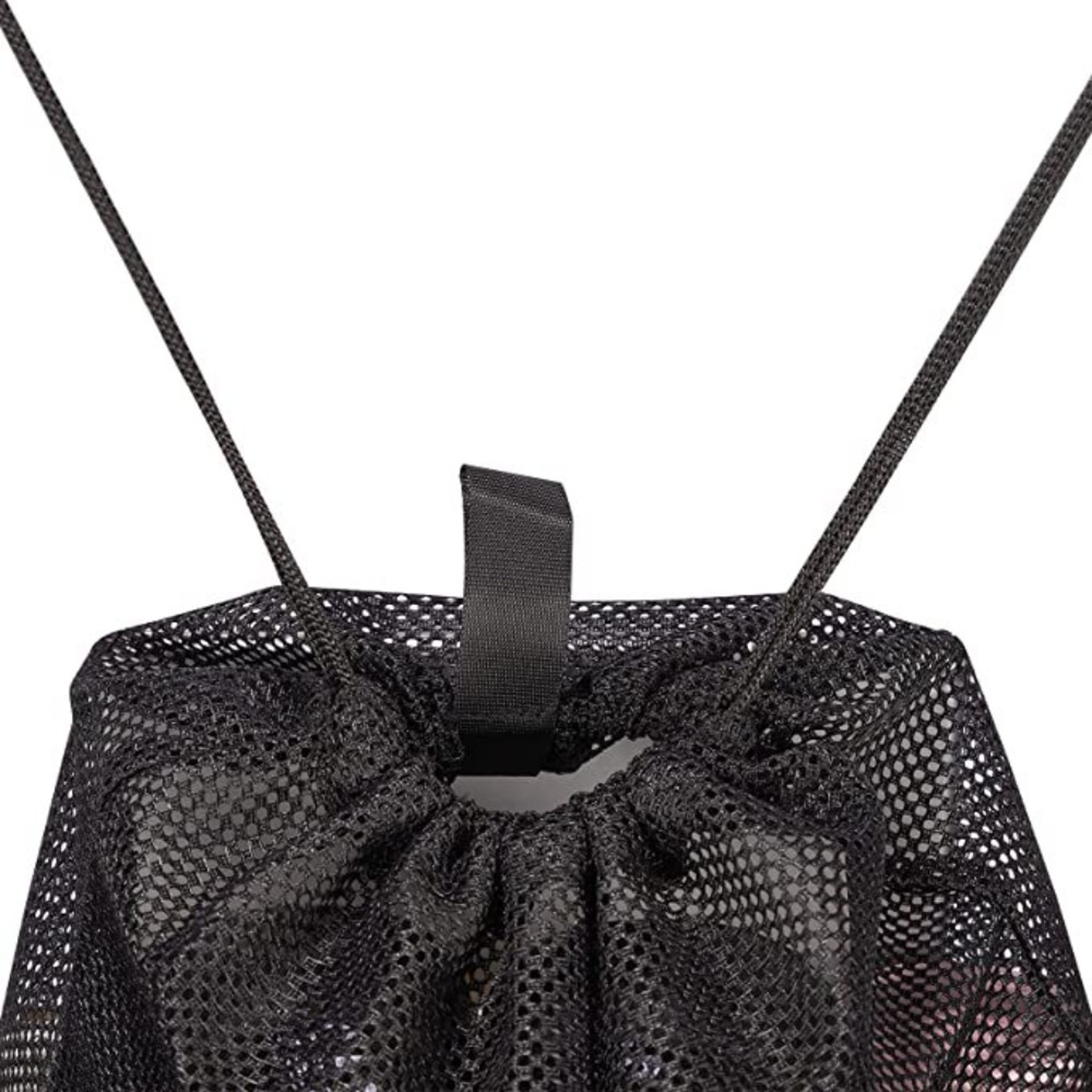 Heavy Duty Mesh Drawstring Backpack Foldable Sports Mesh Bag for Swimming, Gym & Beach – view 6