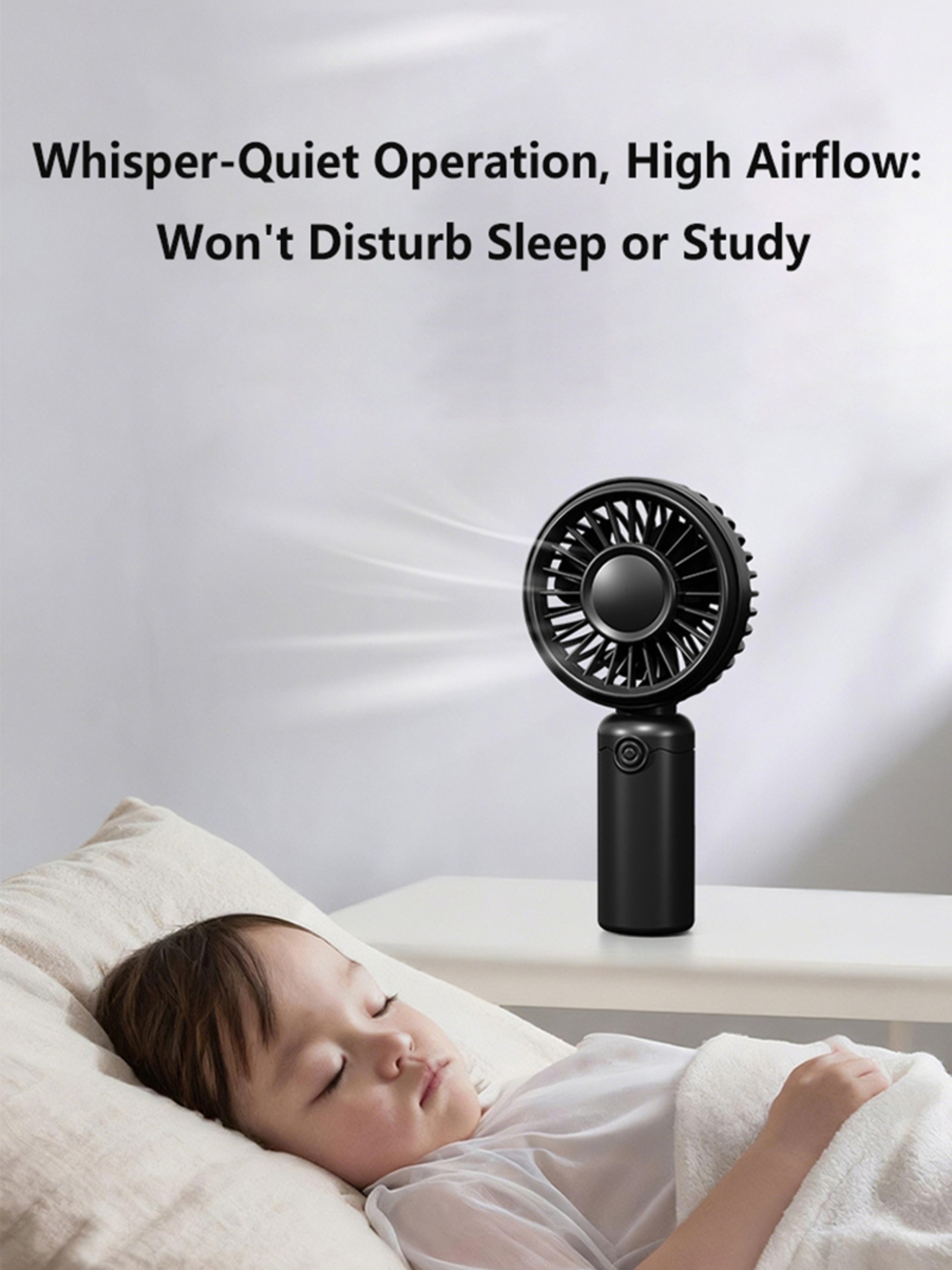 Portable Mini Fan USB Rechargeable Quiet Desk Fan For Travel Office Makeup 6