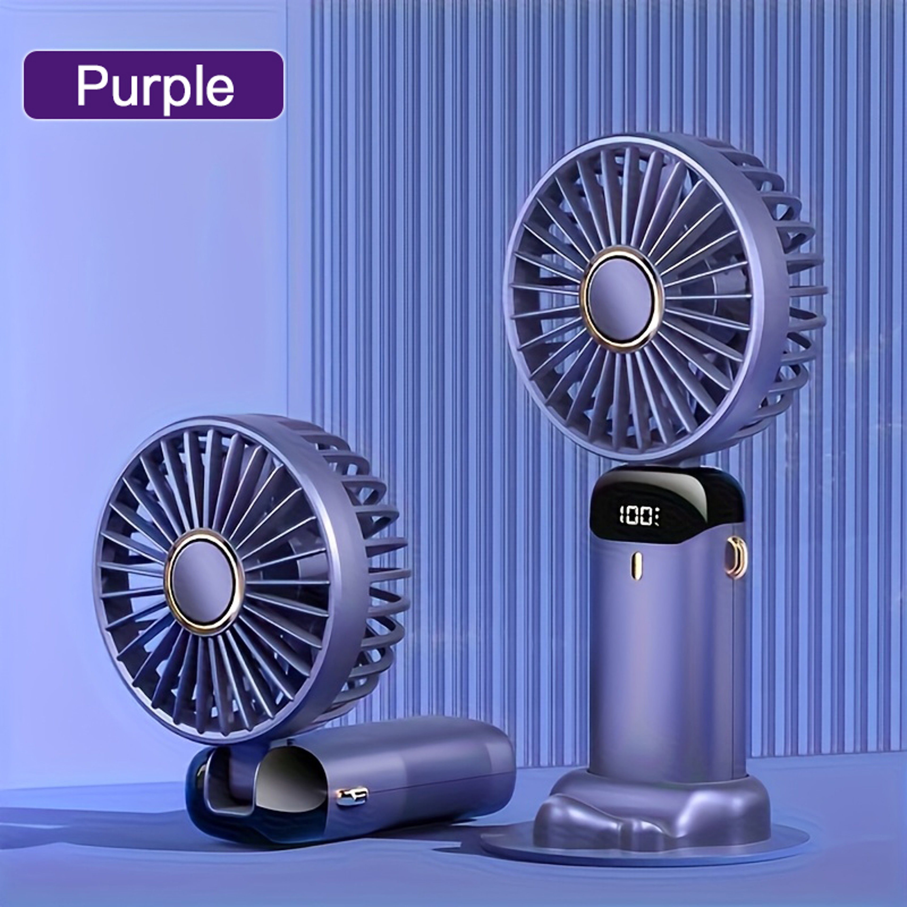 Portable Mini Fan Rechargeable Handheld USB Desk Fan With LED Light Foldable Personal Cooler 3