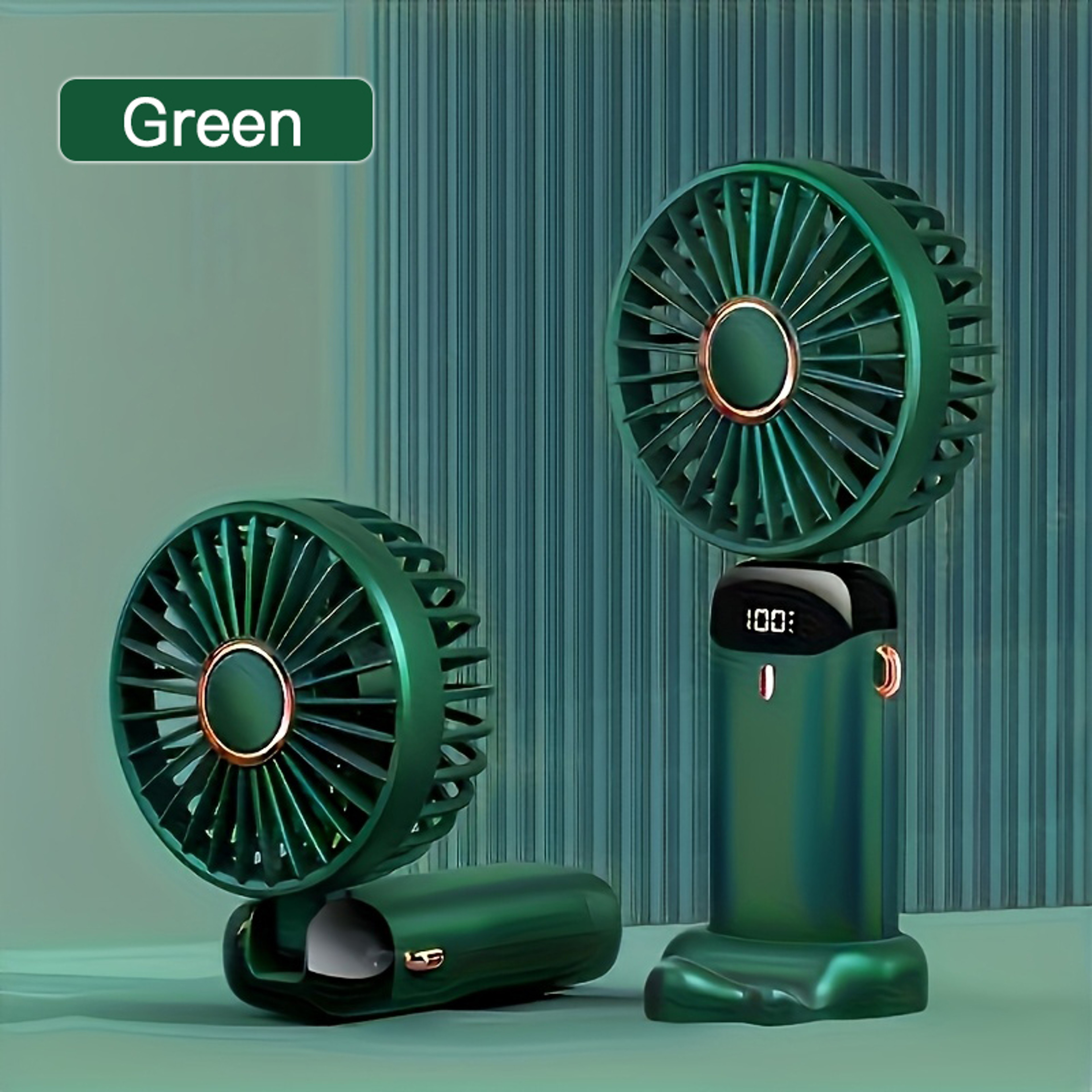 Portable Mini Fan Rechargeable Handheld USB Desk Fan With LED Light Foldable Personal Cooler 5