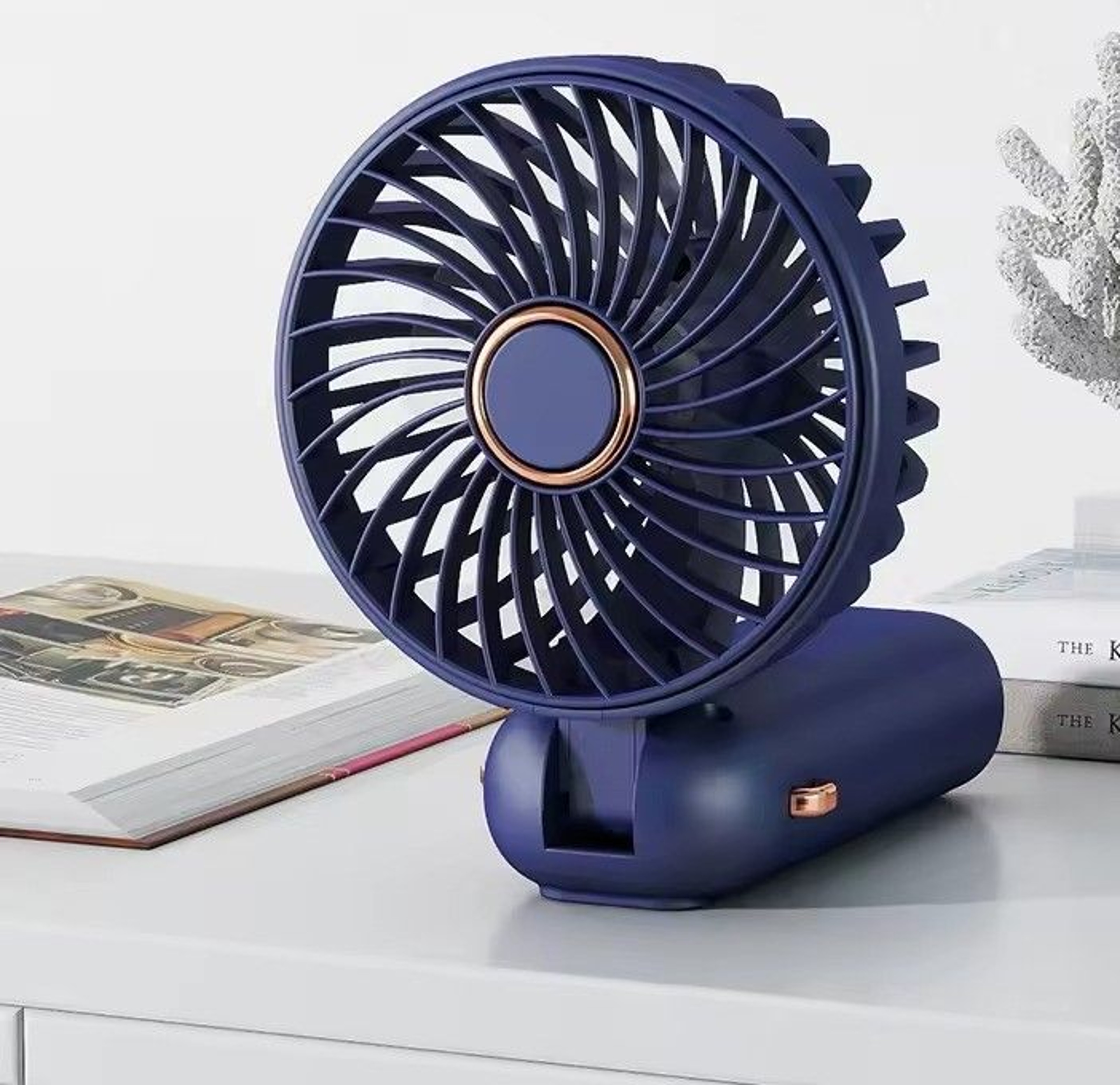 Portable Mini Fan Rechargeable Handheld USB Desk Fan With LED Light Foldable Personal Cooler 0