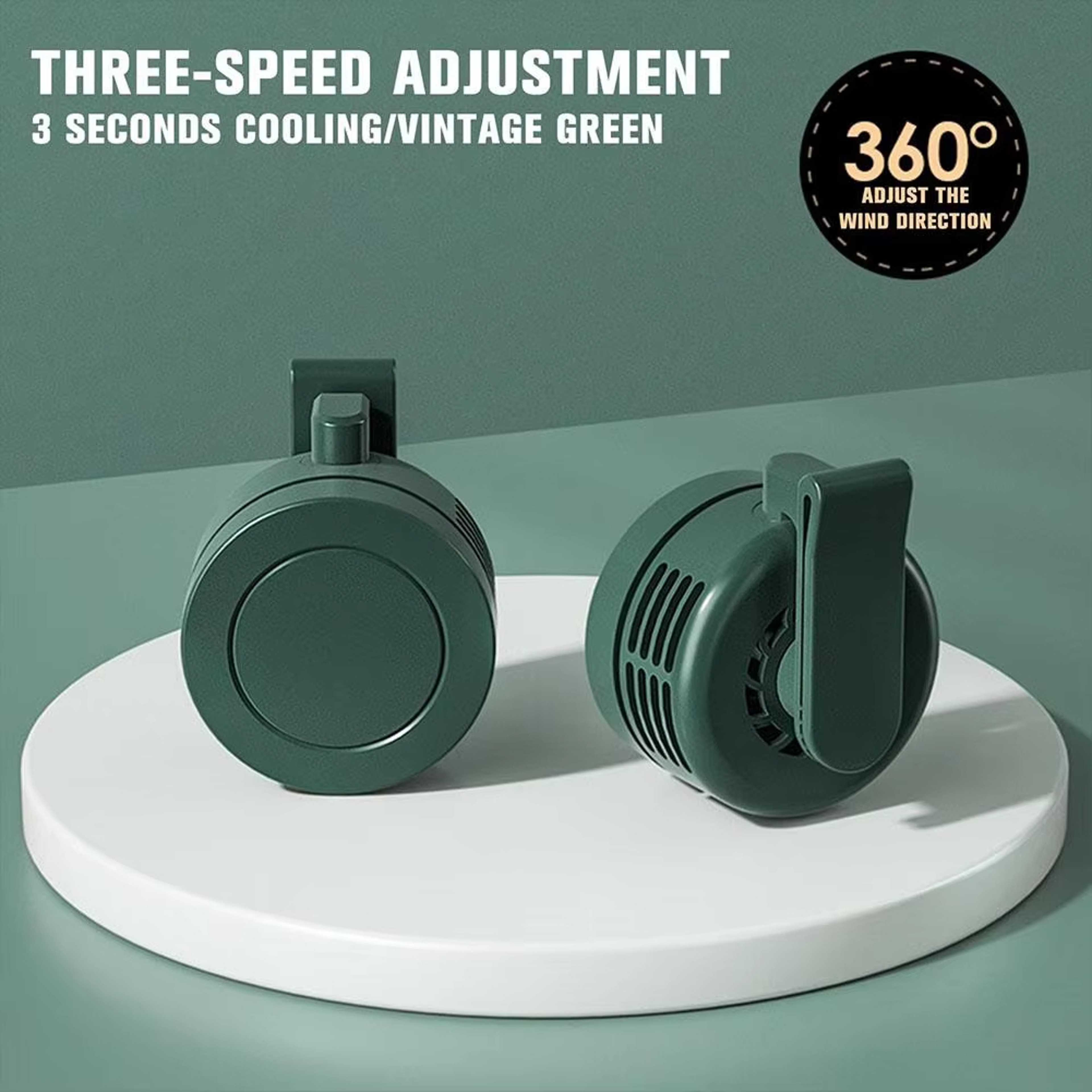 Portable Clip Fan USB Rechargeable Wearable Neck Fan For Outdoor Cooling 6
